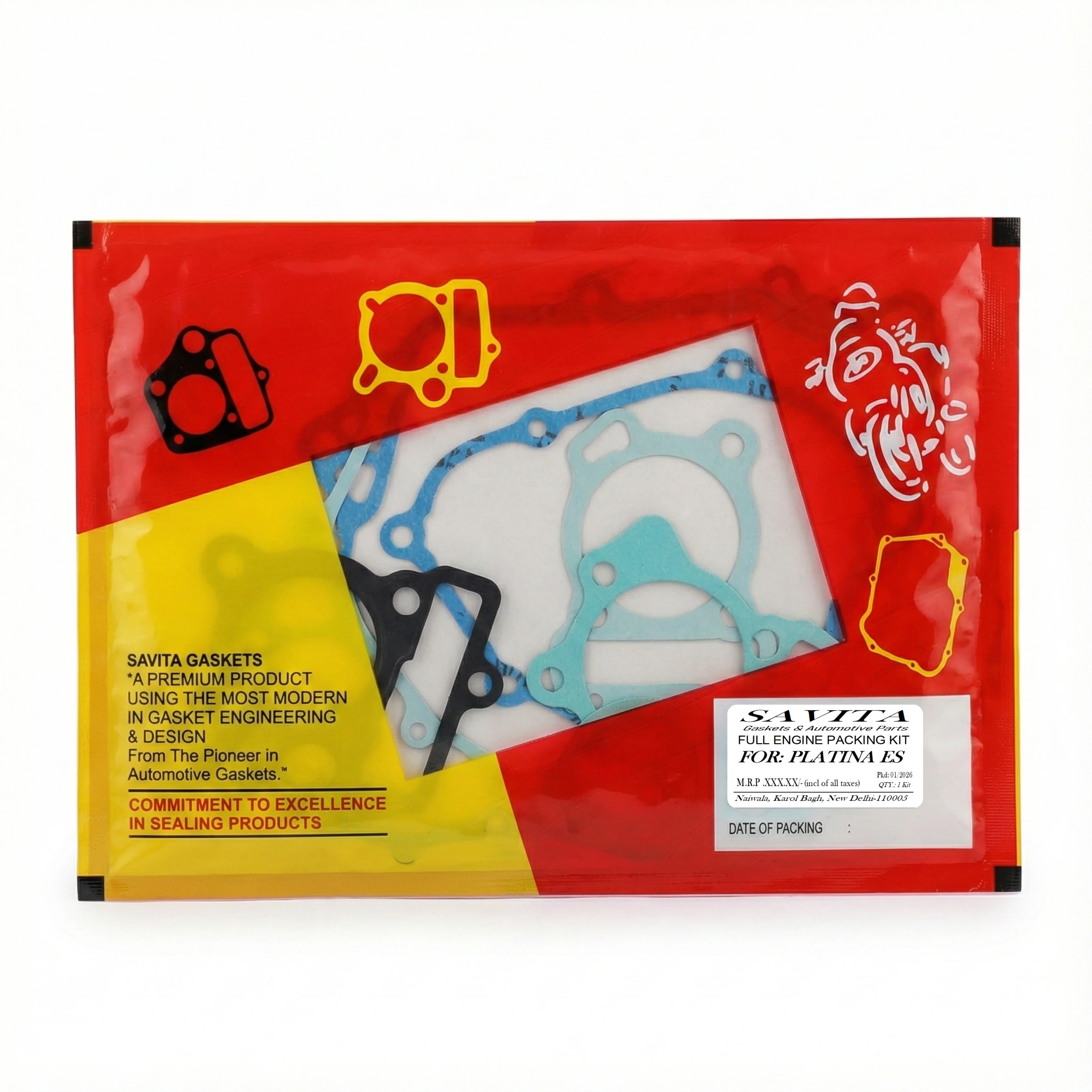 Bajaj Platina ES Full Engine Gasket & Packing Kit – Savita Auto Parts