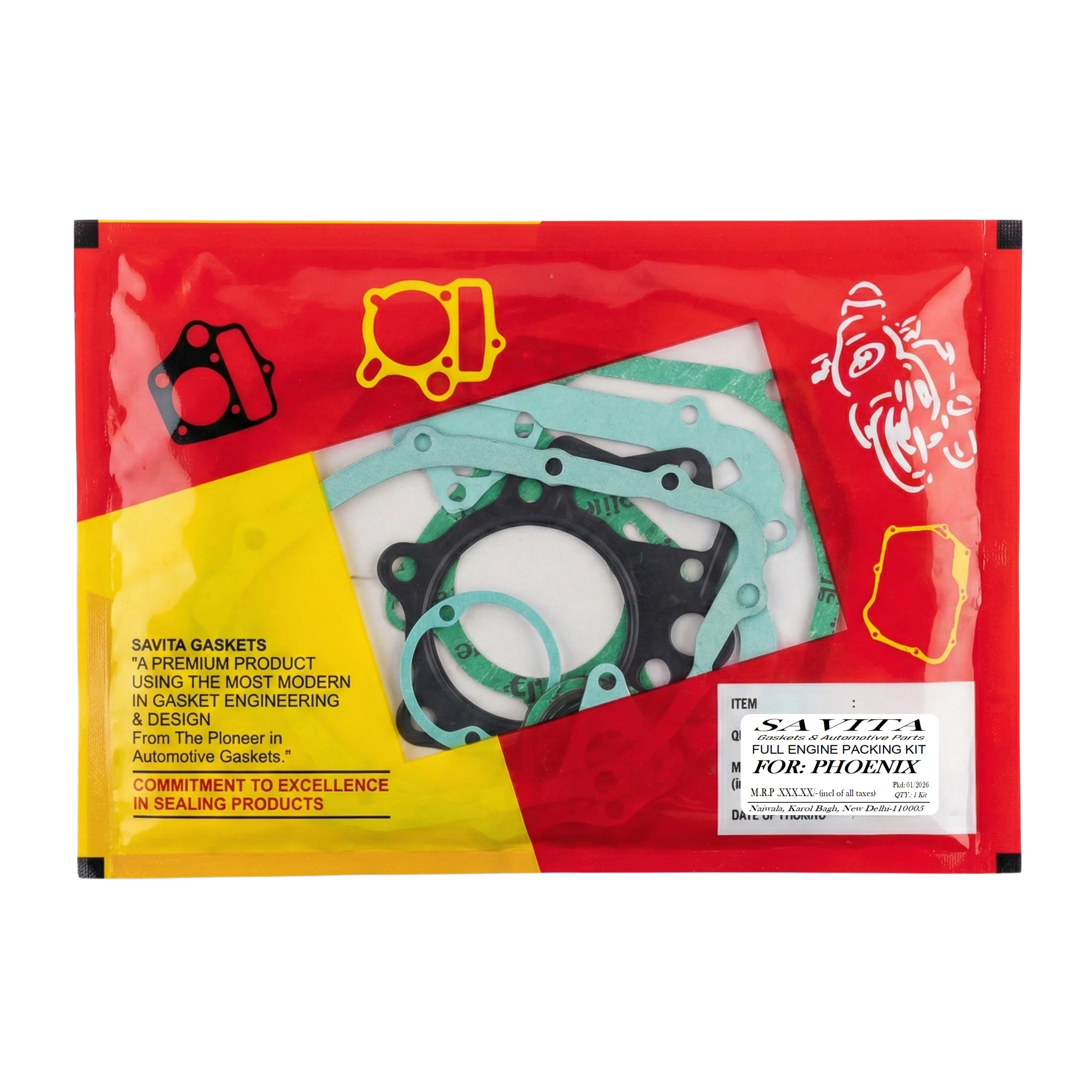 TVS Phoenix 125 Full Engine Gasket & Packing Kit – Savita Auto Parts