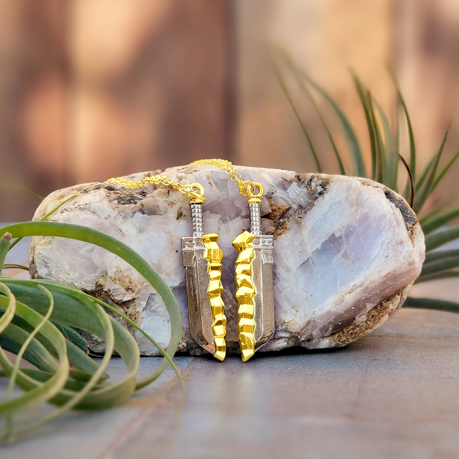 Kintsugi Sword Necklace Pair