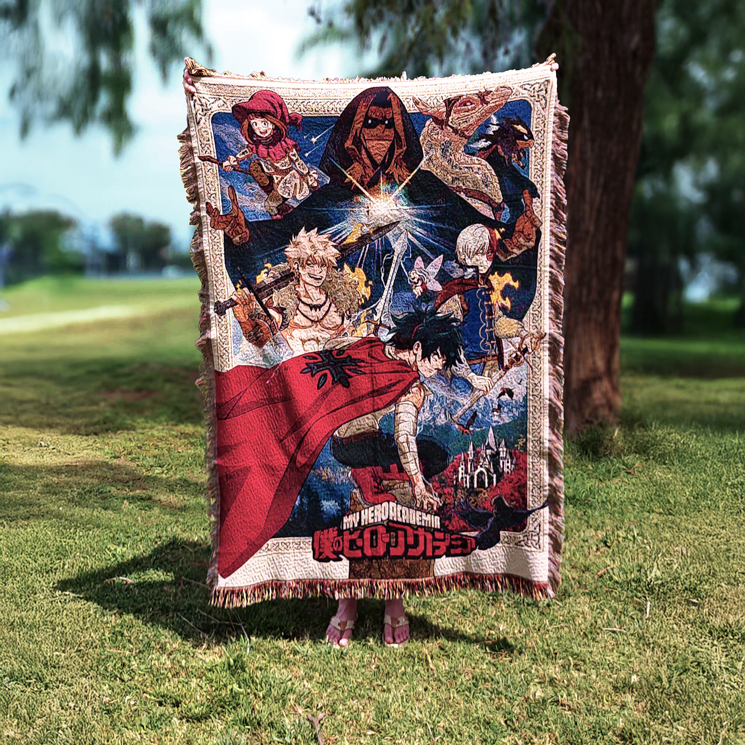 Fantasy BNHA throw blanket