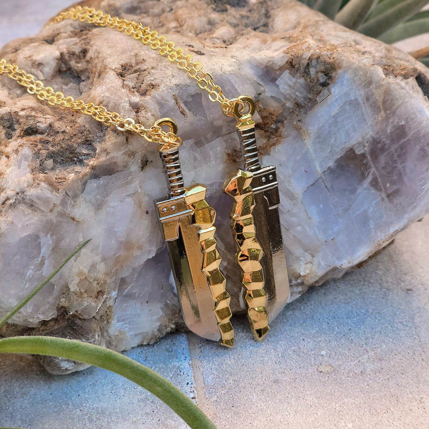 Kintsugi Sword Necklace Pair