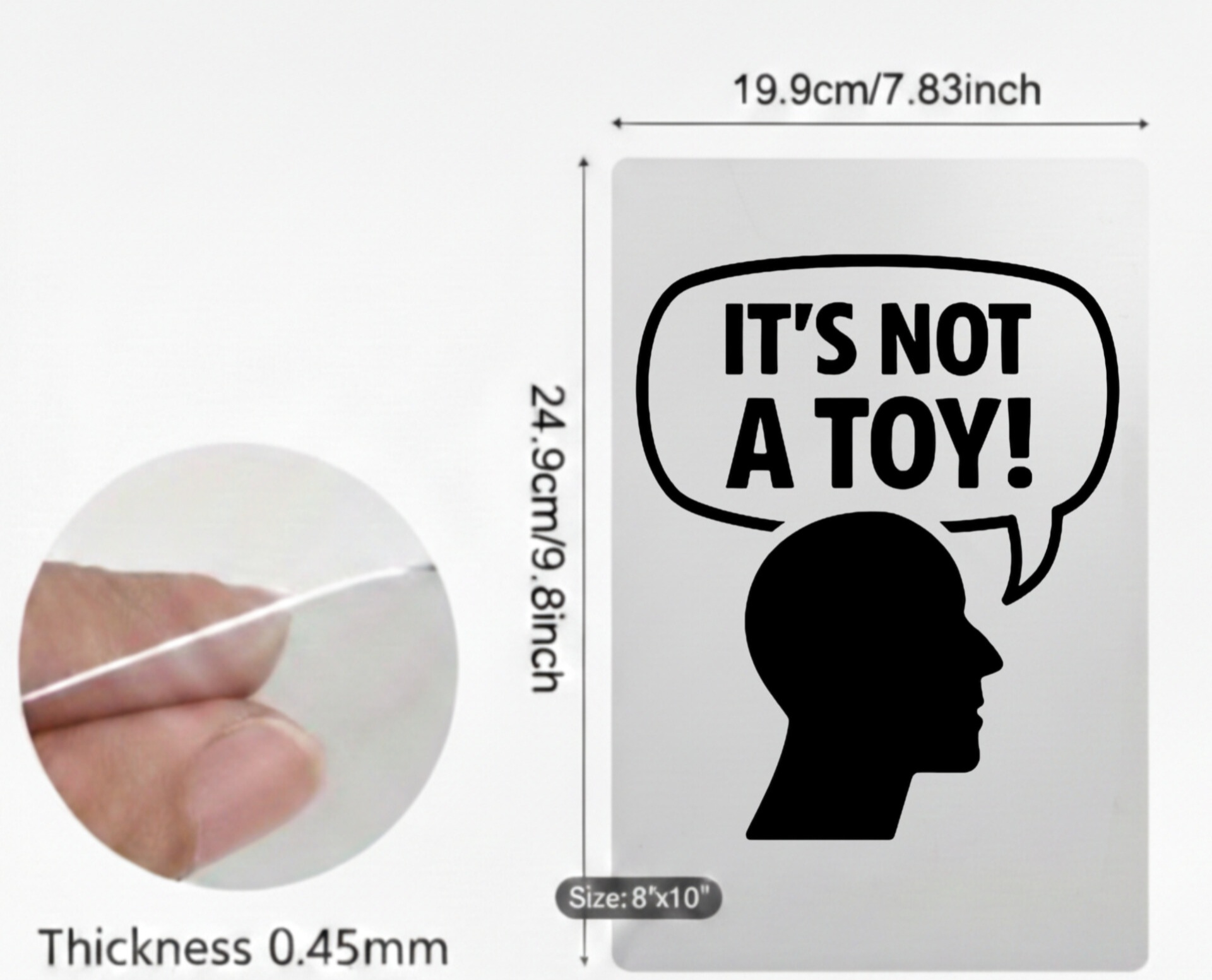 IT'S NOT A TOY Warning Aluminum Vinyl Decal Sign 