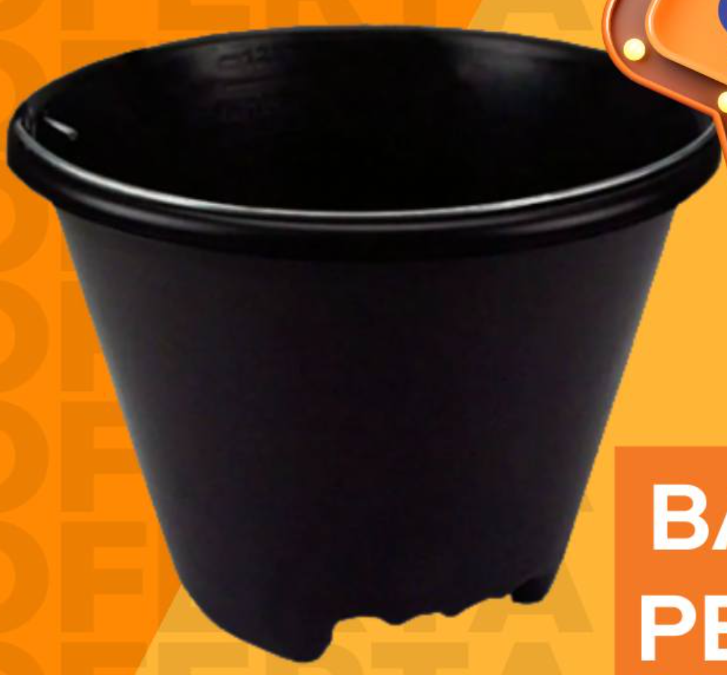 Vaso de Plástico Preto para Plantas