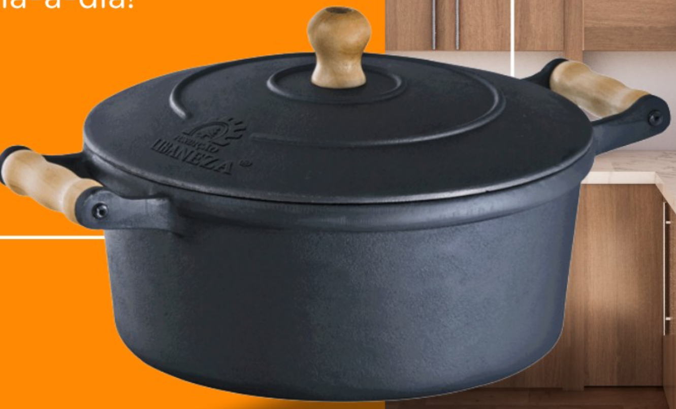 Panela de Ferro Fundido com Tampa