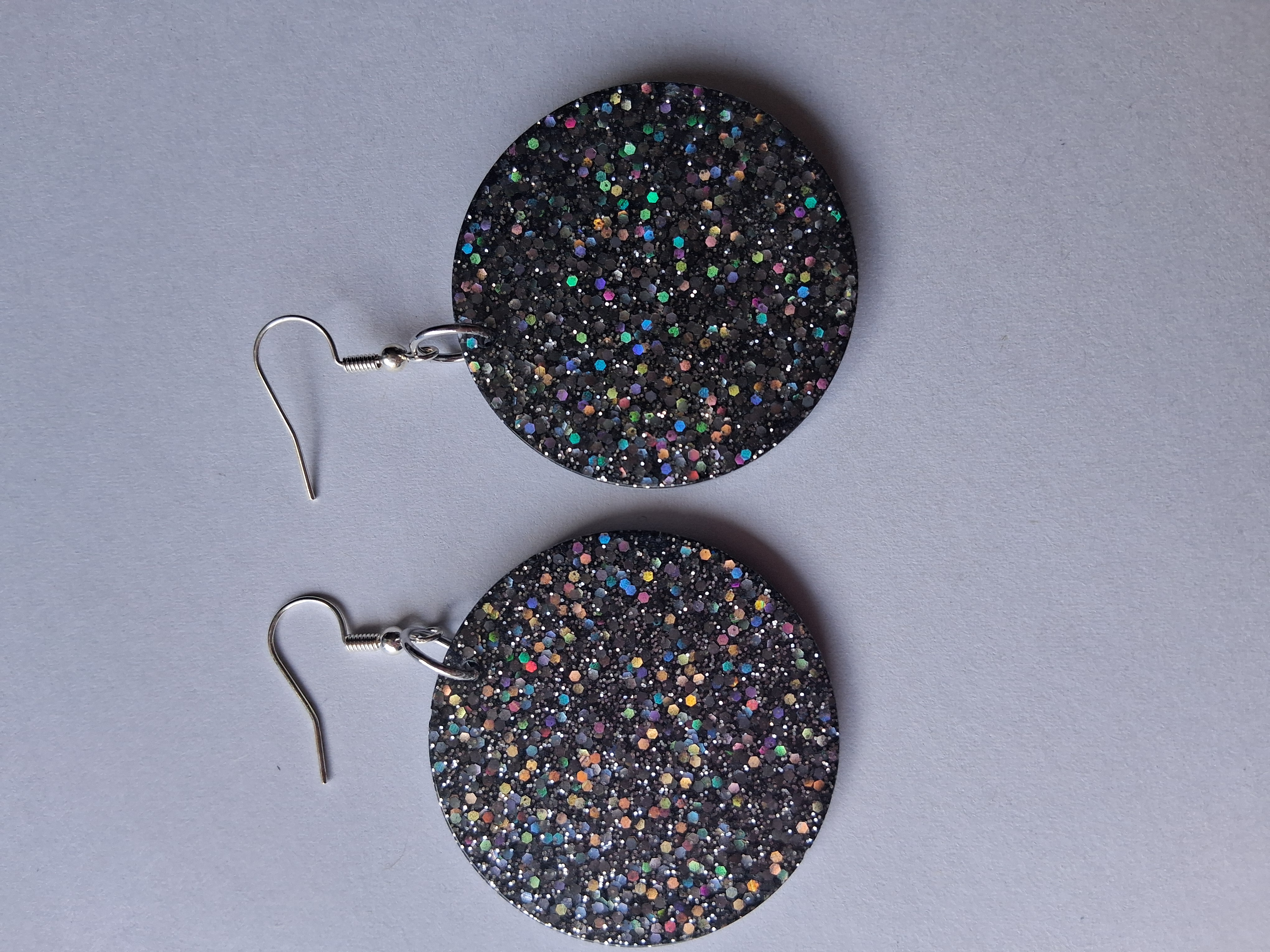 Glitter Round Dangle Earrings