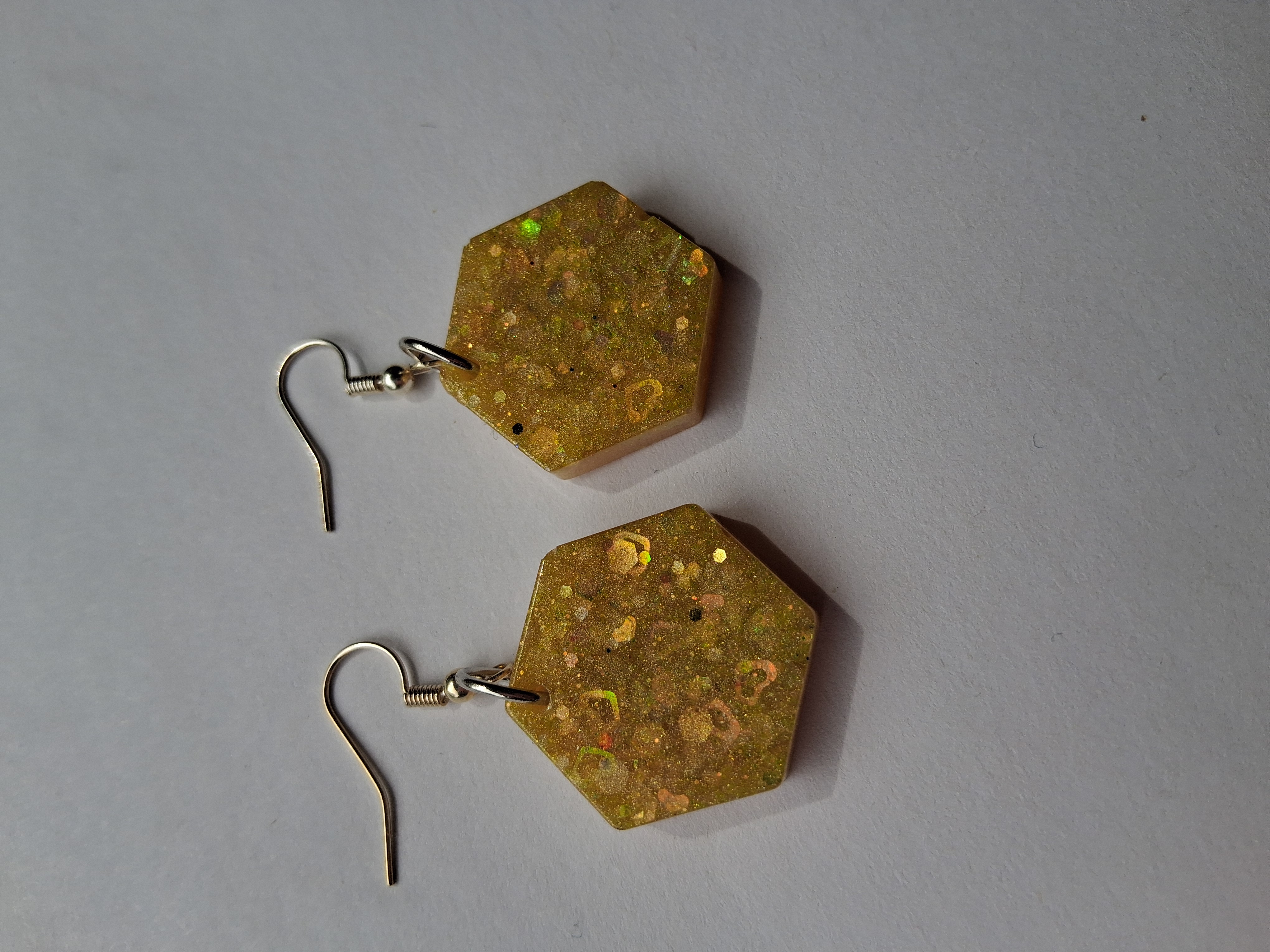 Hexagon Glitter Earrings