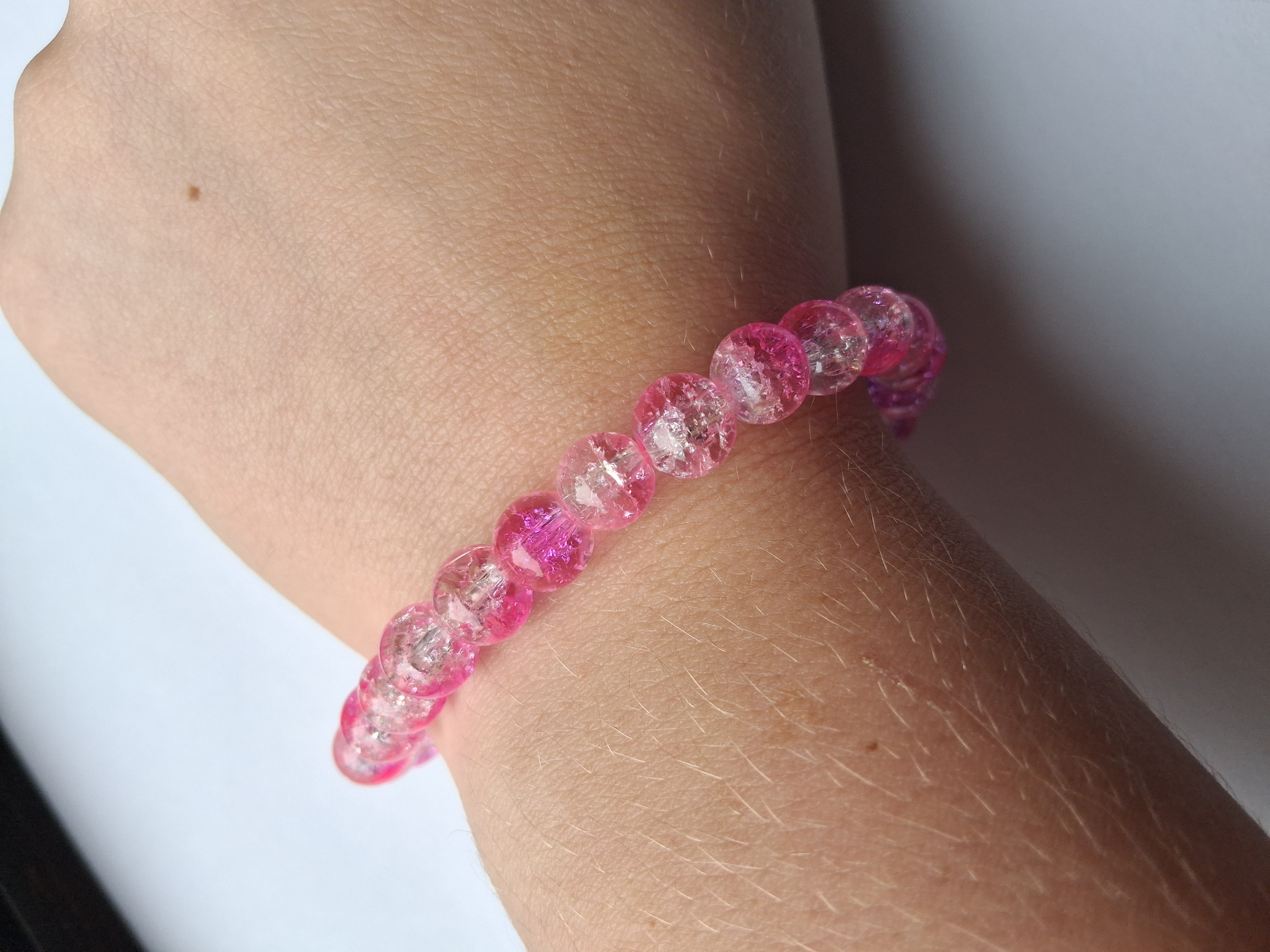 Pink Crystal Bead Bracelet