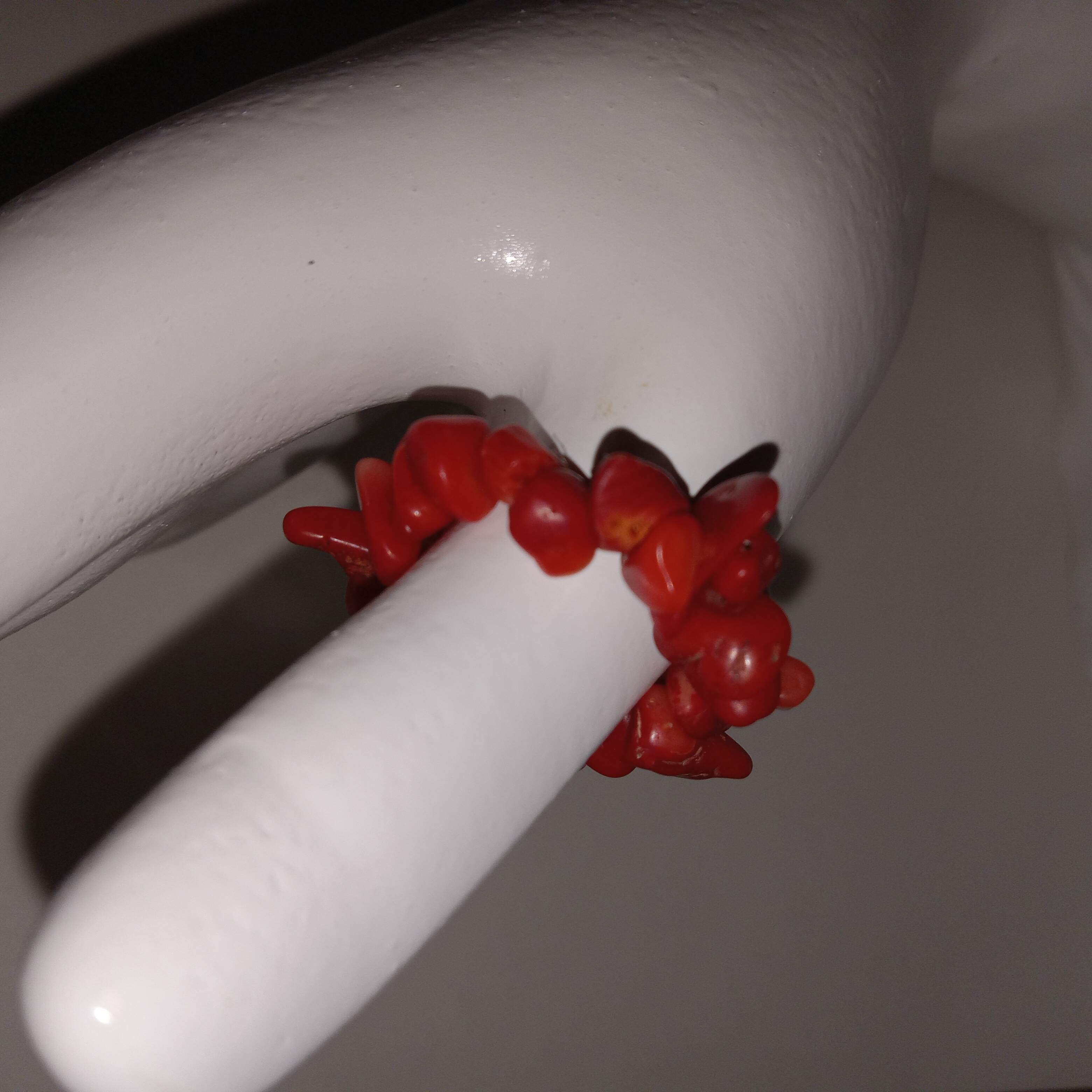 Red Coral Chip Ring