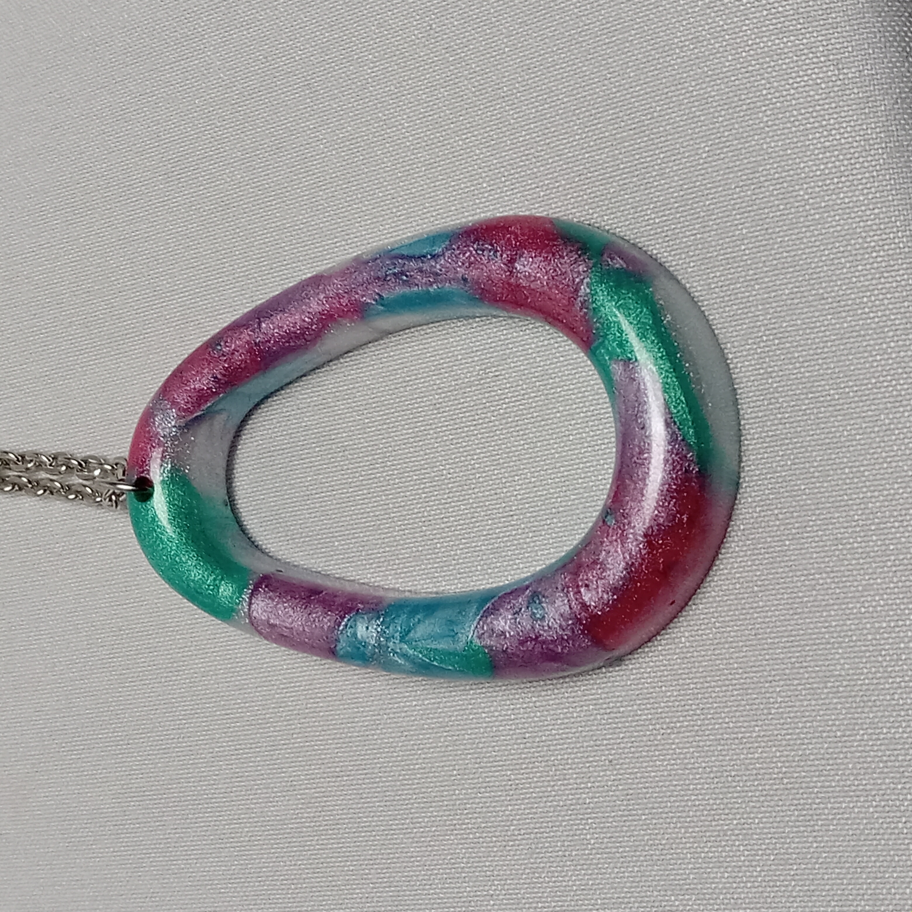 Colorful Resin Pendant Necklace