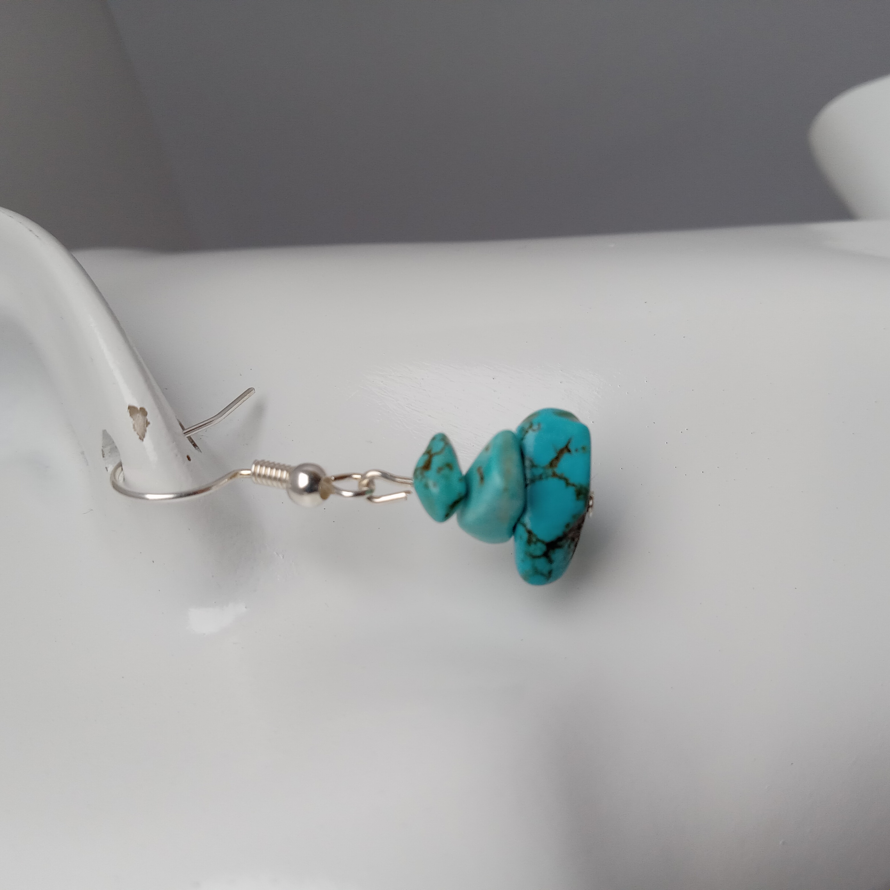 Turquoise Stone Drop Earrings