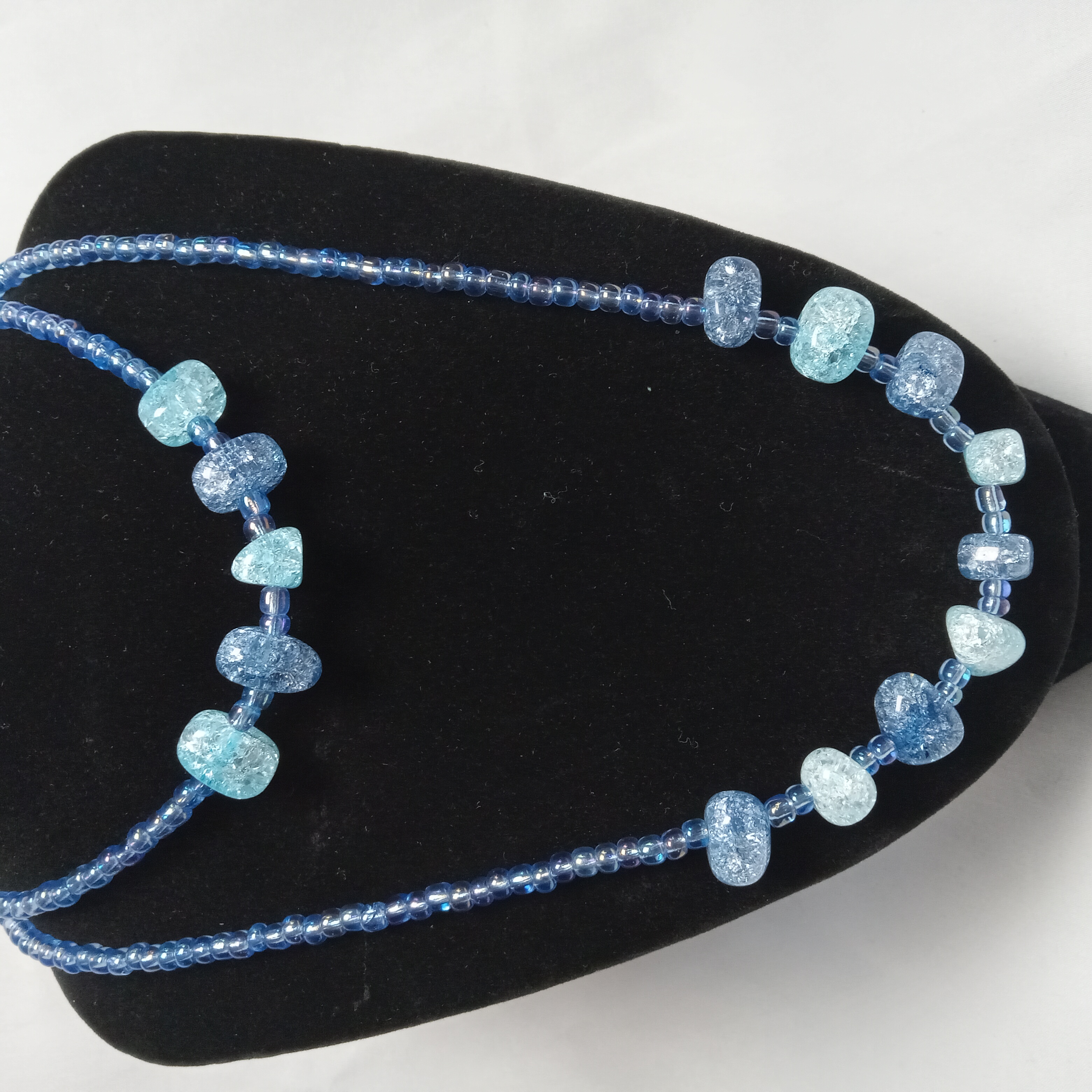 Blue Glass Bead Necklace