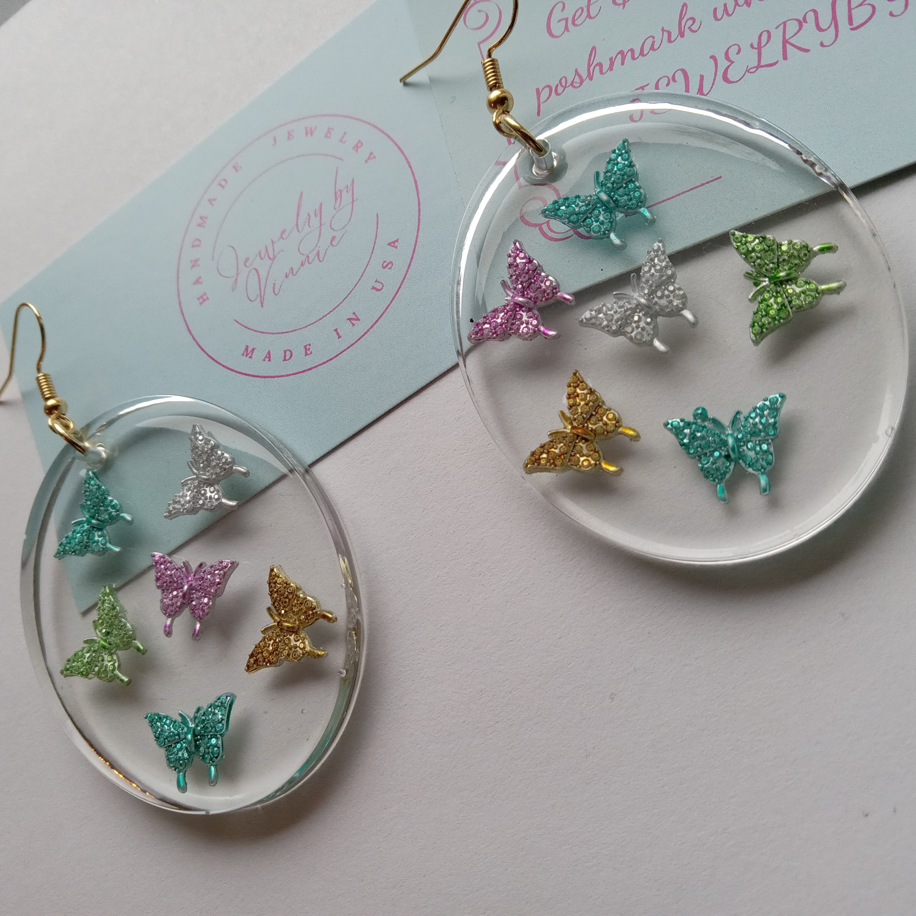 Colorful Butterfly Resin Earrings