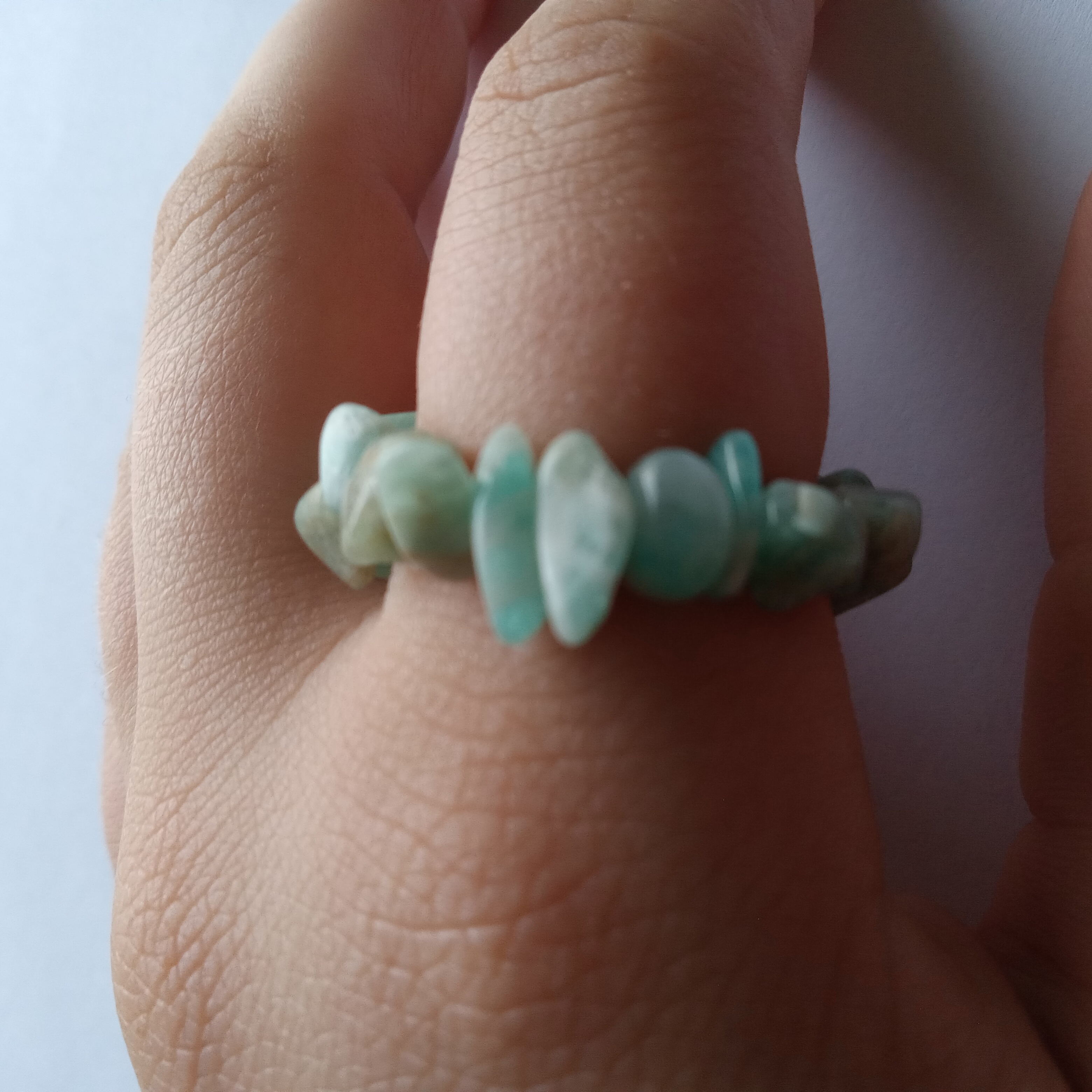 Amazonite Gemstone Beaded Ring