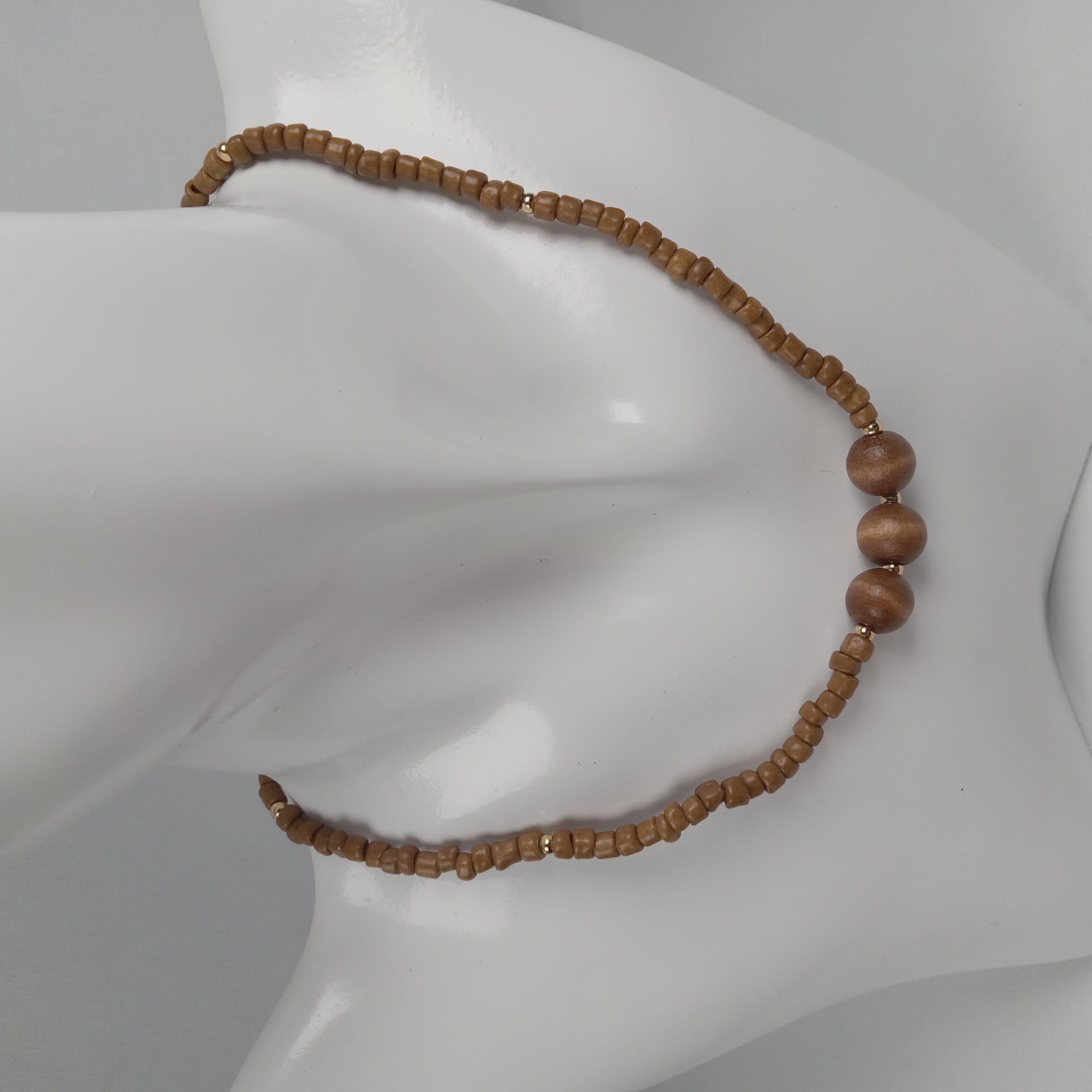 Natural Wooden Bead Necklace