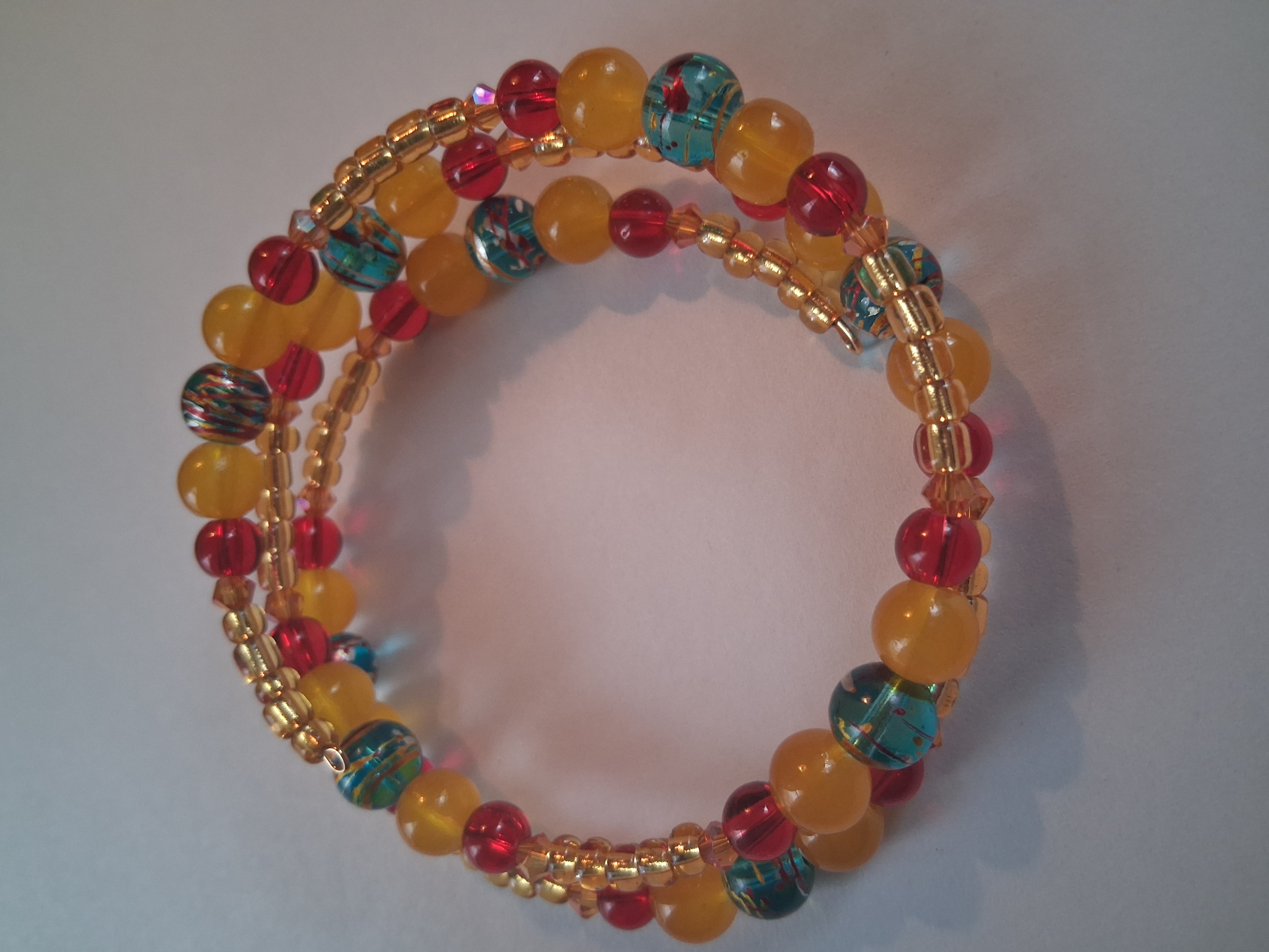 Colorful Beaded Coil Bracelet