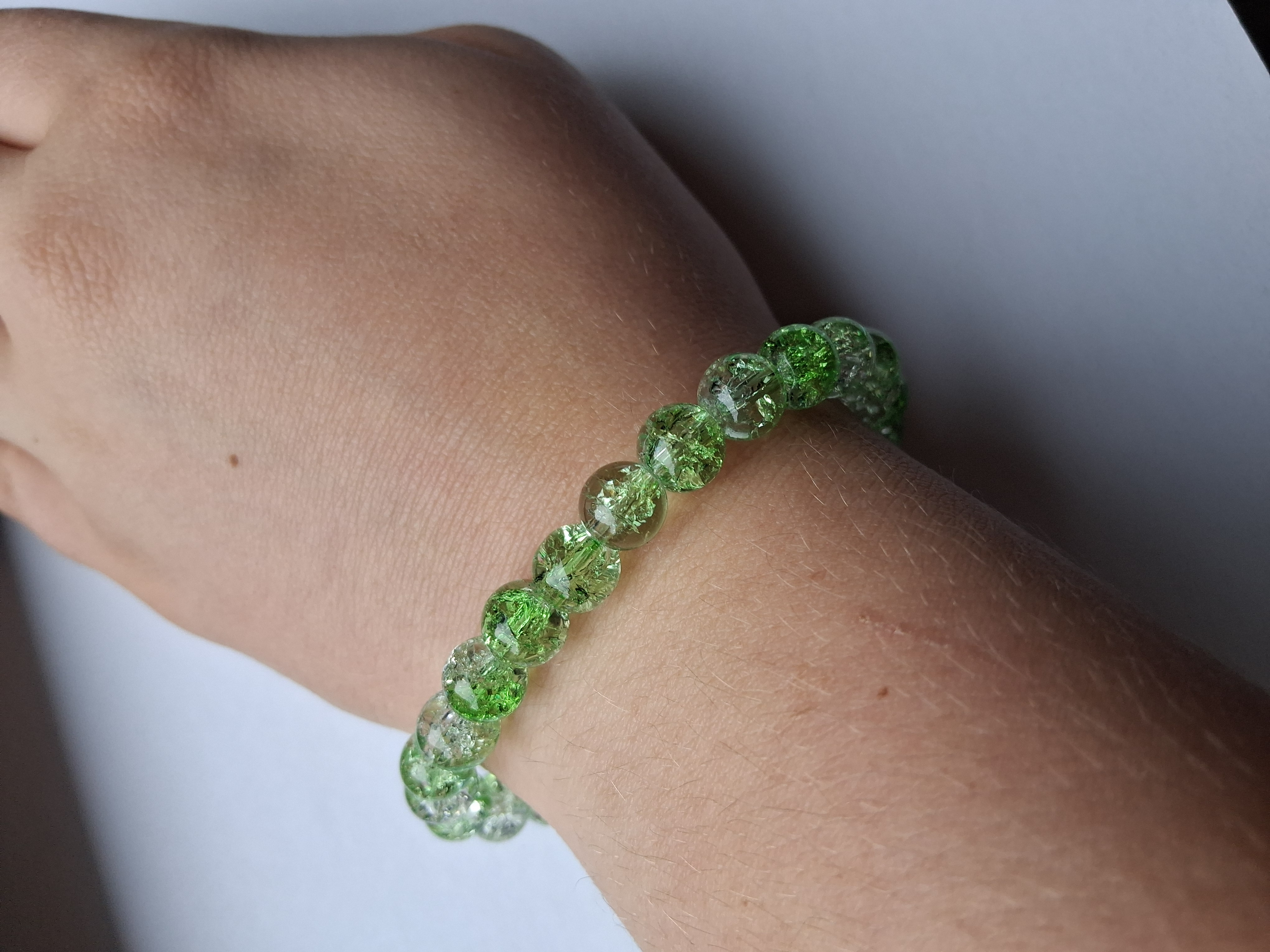 Green Glass Bead Bracelet