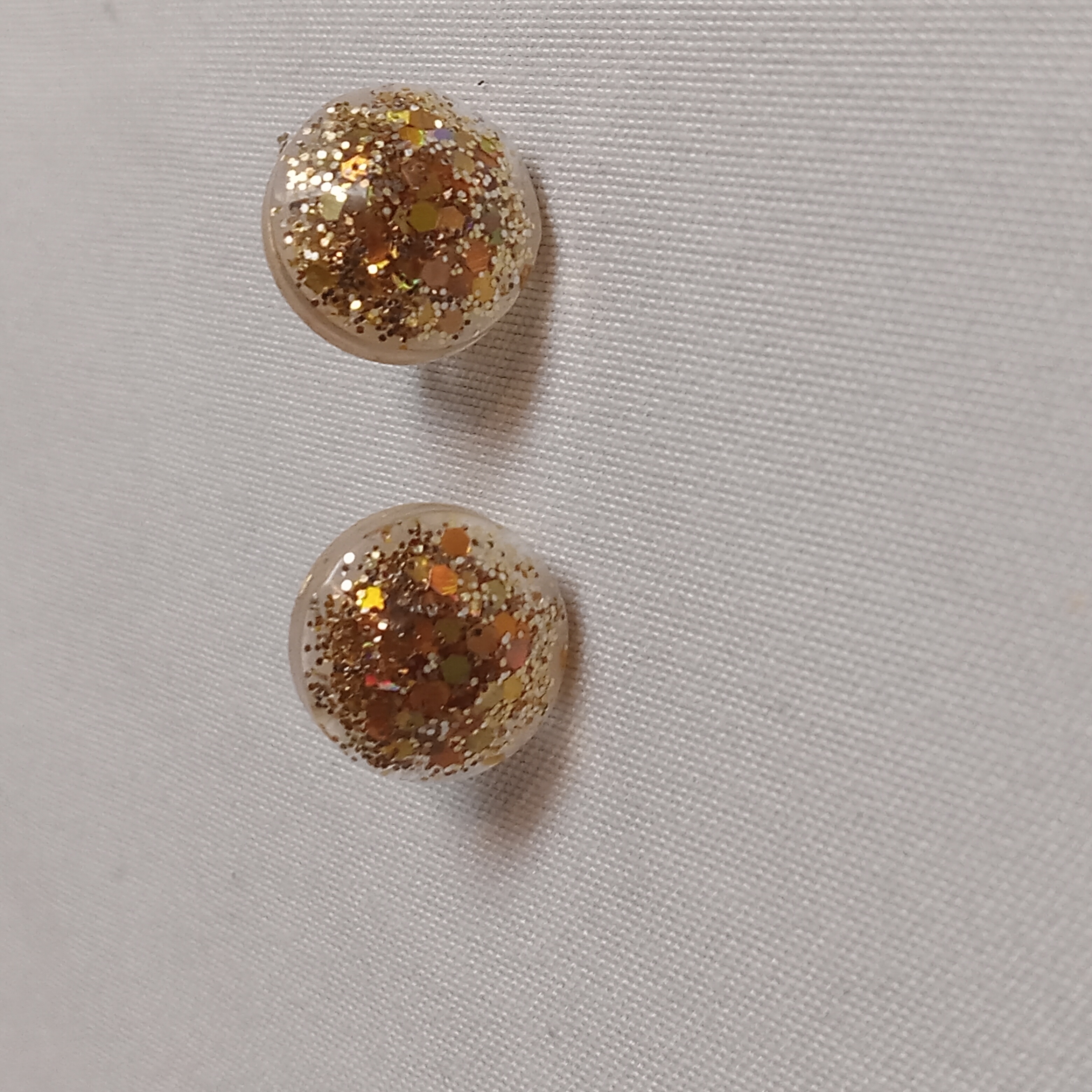 Gold Glitter Resin Stud Earrings