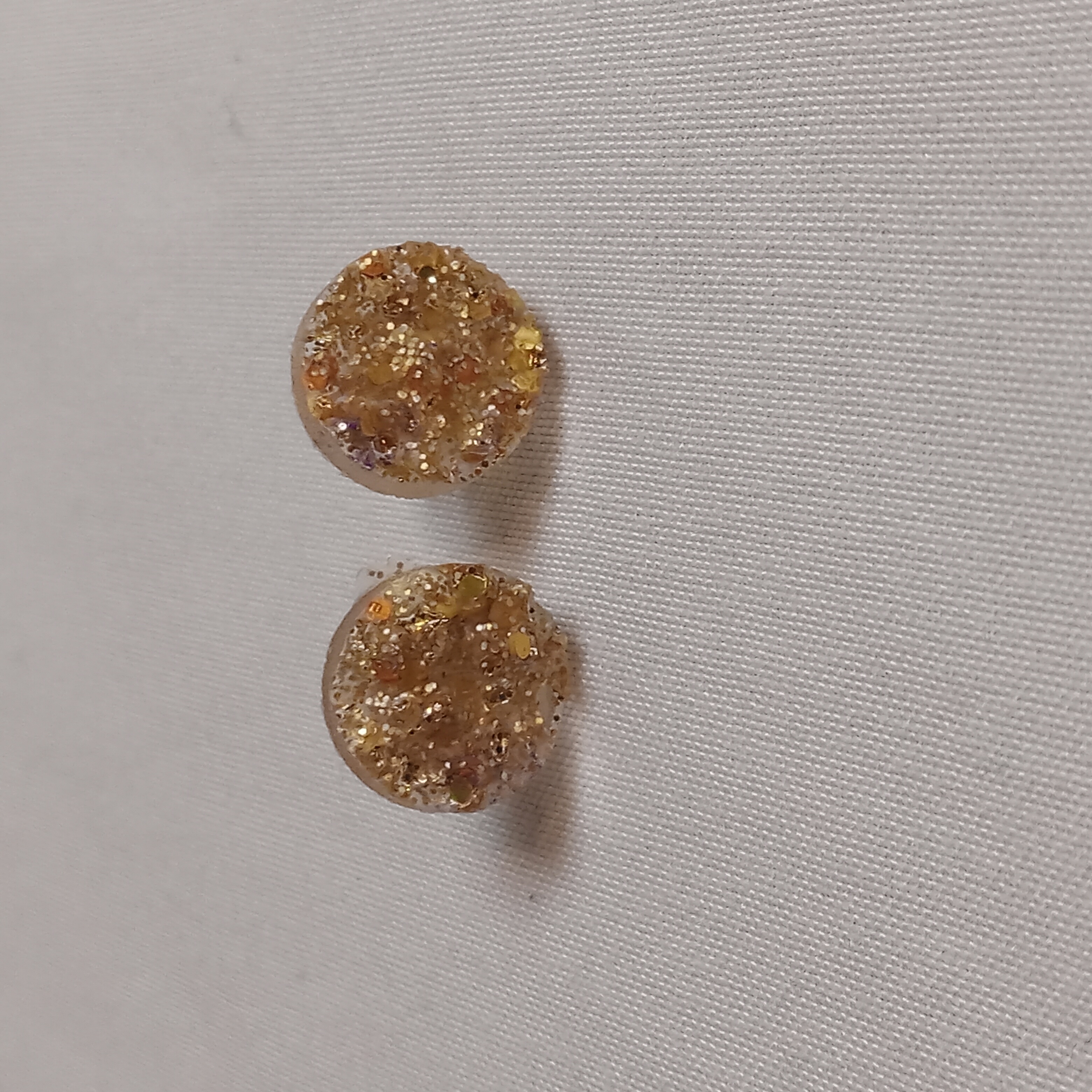 Gold Glitter Stud Earrings