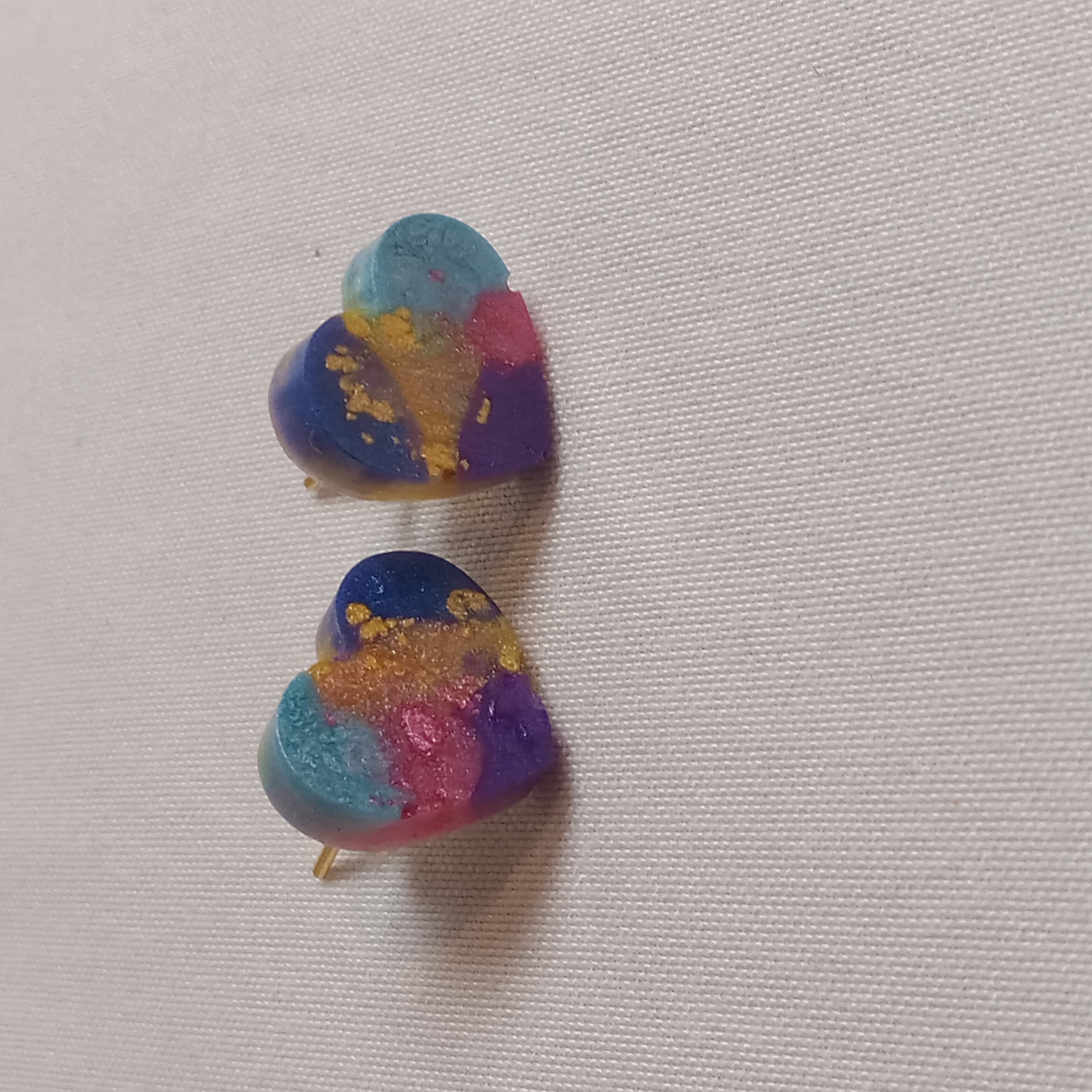 Colorful Resin Heart Earrings