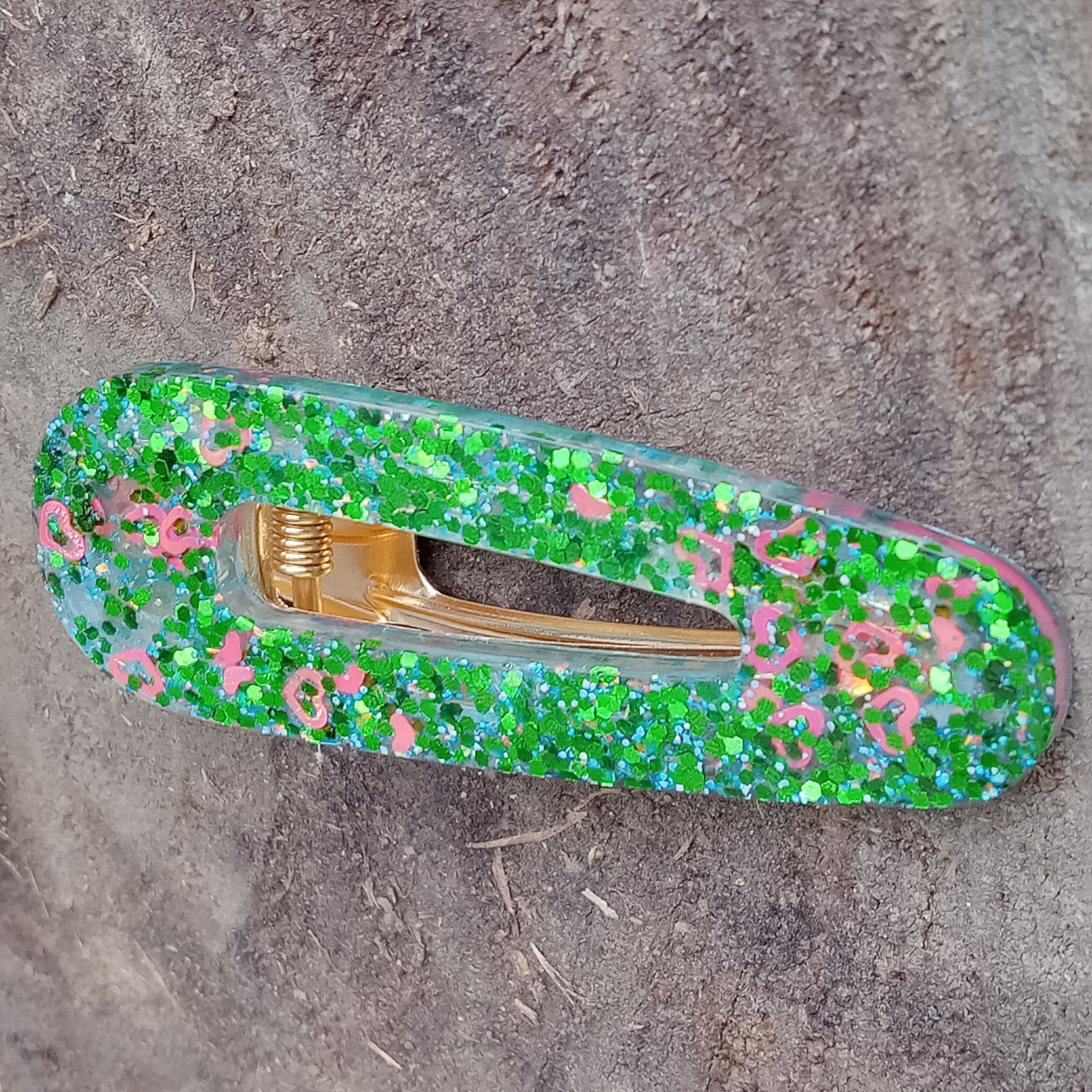 Glitter Green Hair Clip