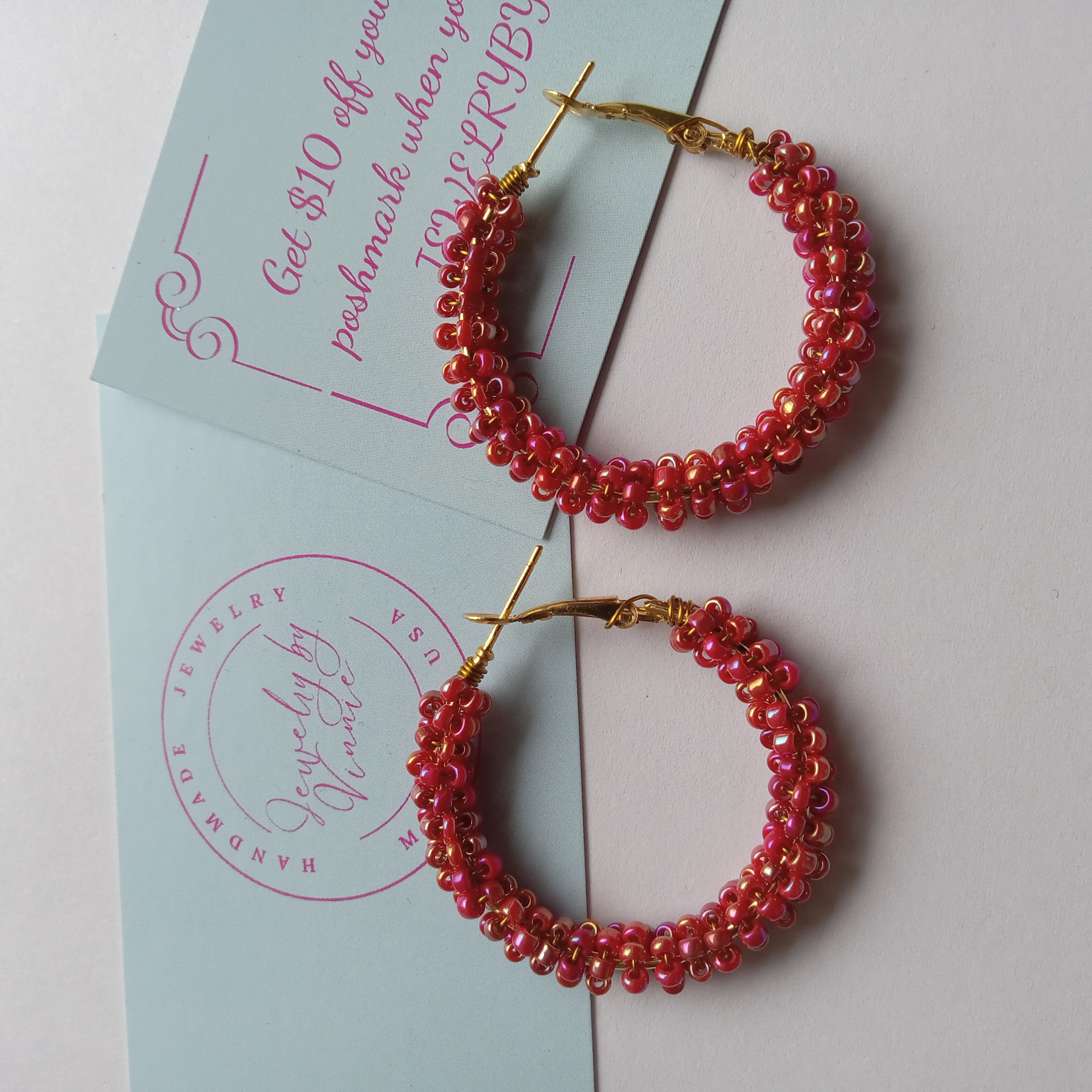 Beaded Hoop Earrings