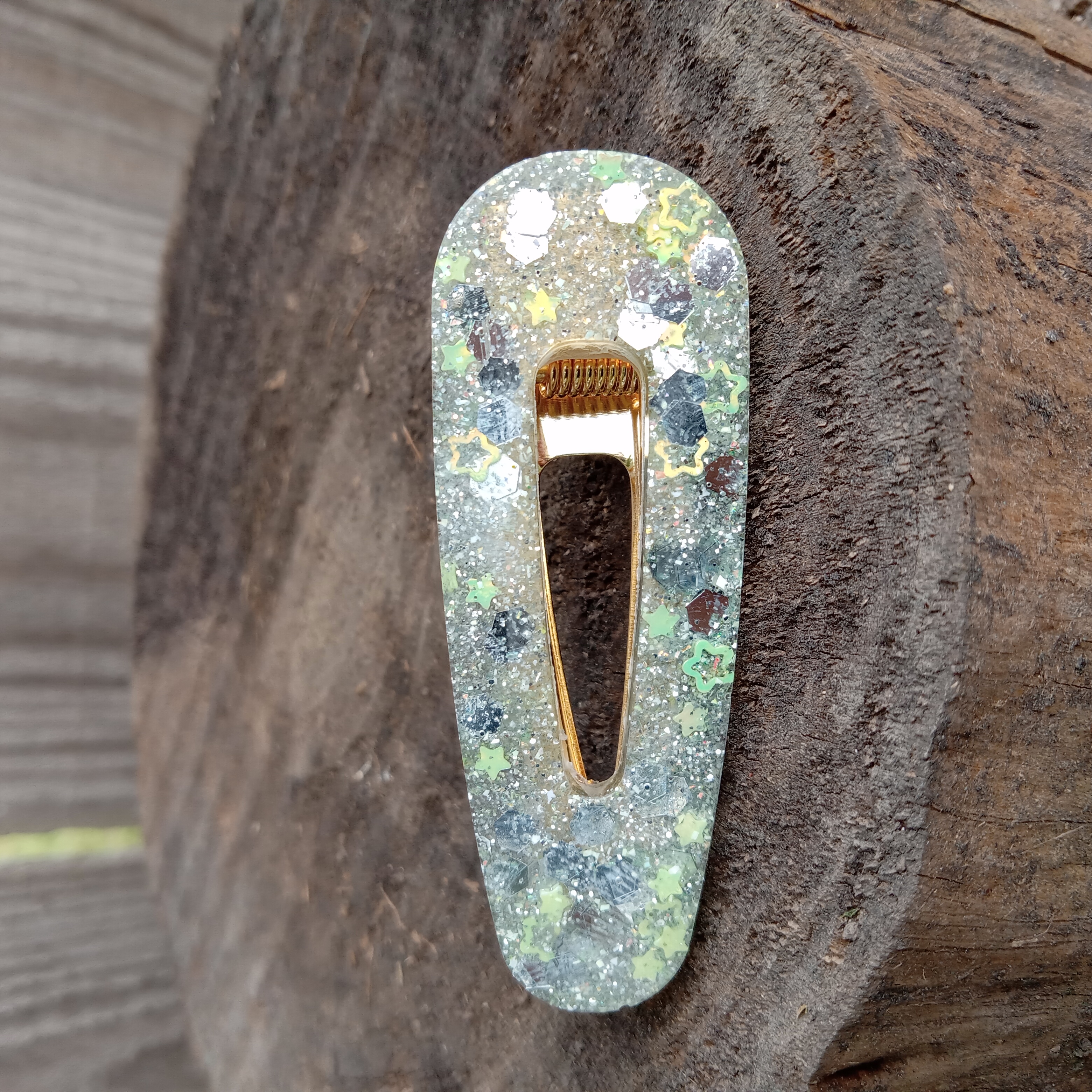 Glittery Resin Hair Clip
