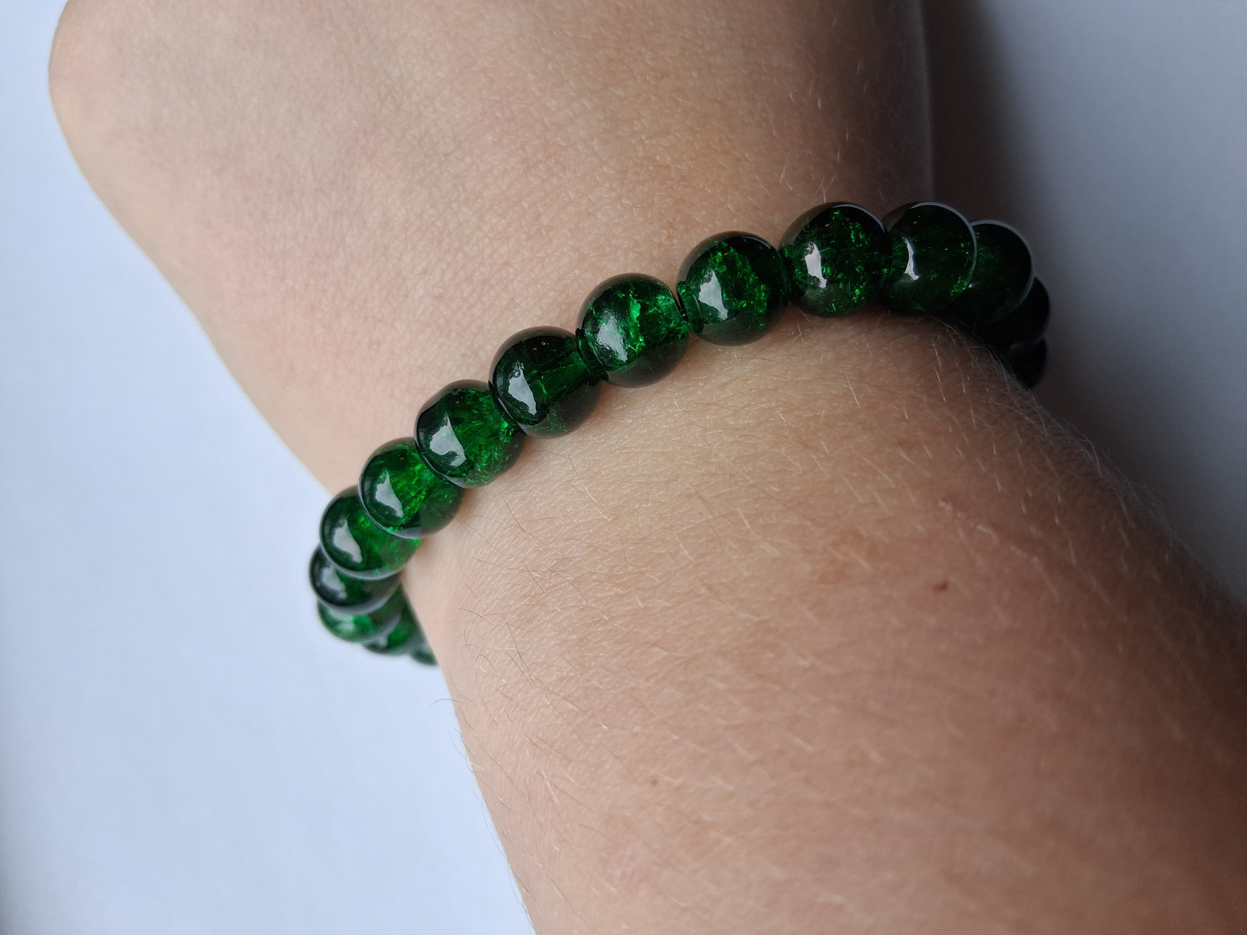 Green Crystal Bead Bracelet