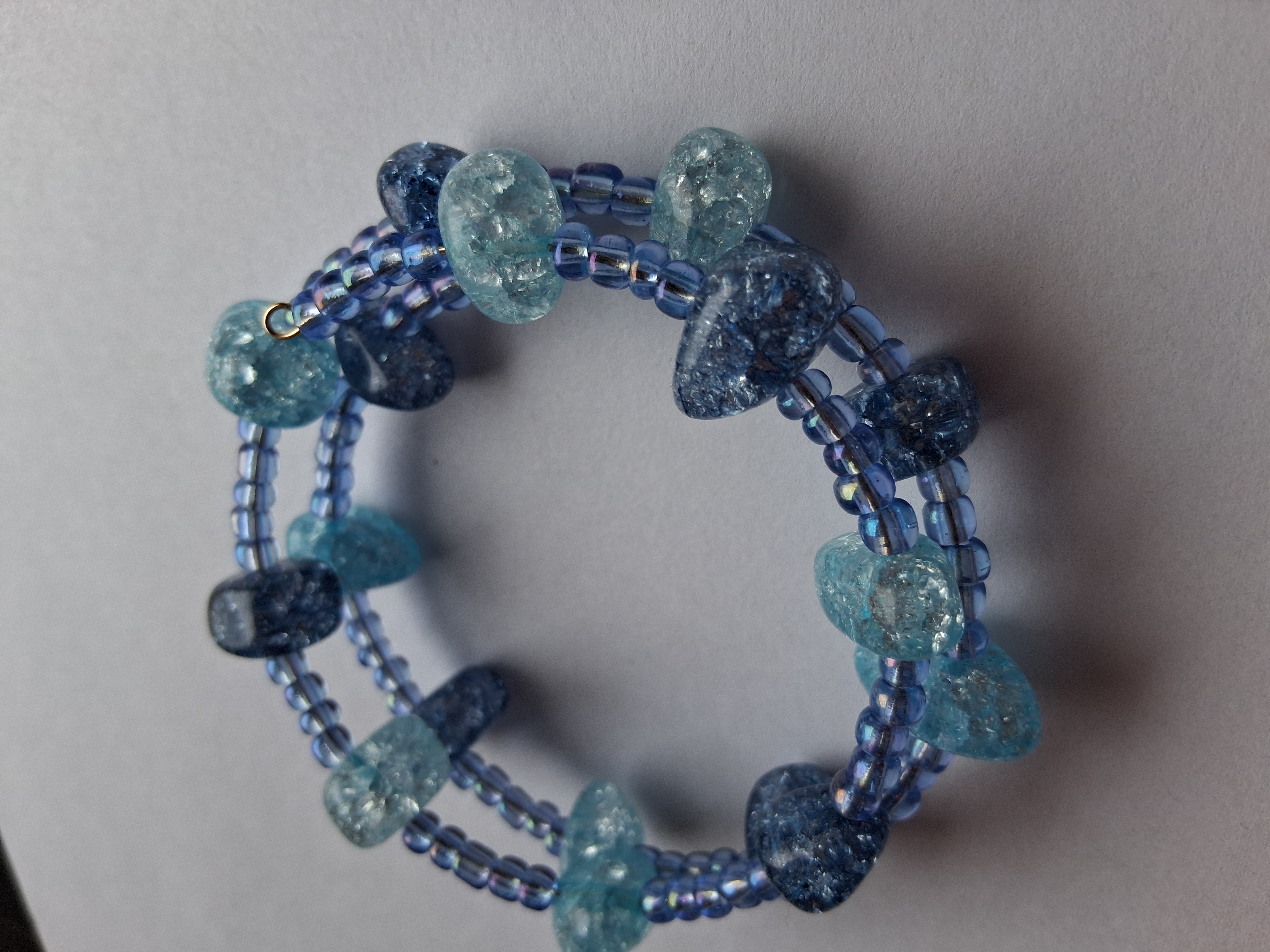 Blue Glass Beaded Bracelet