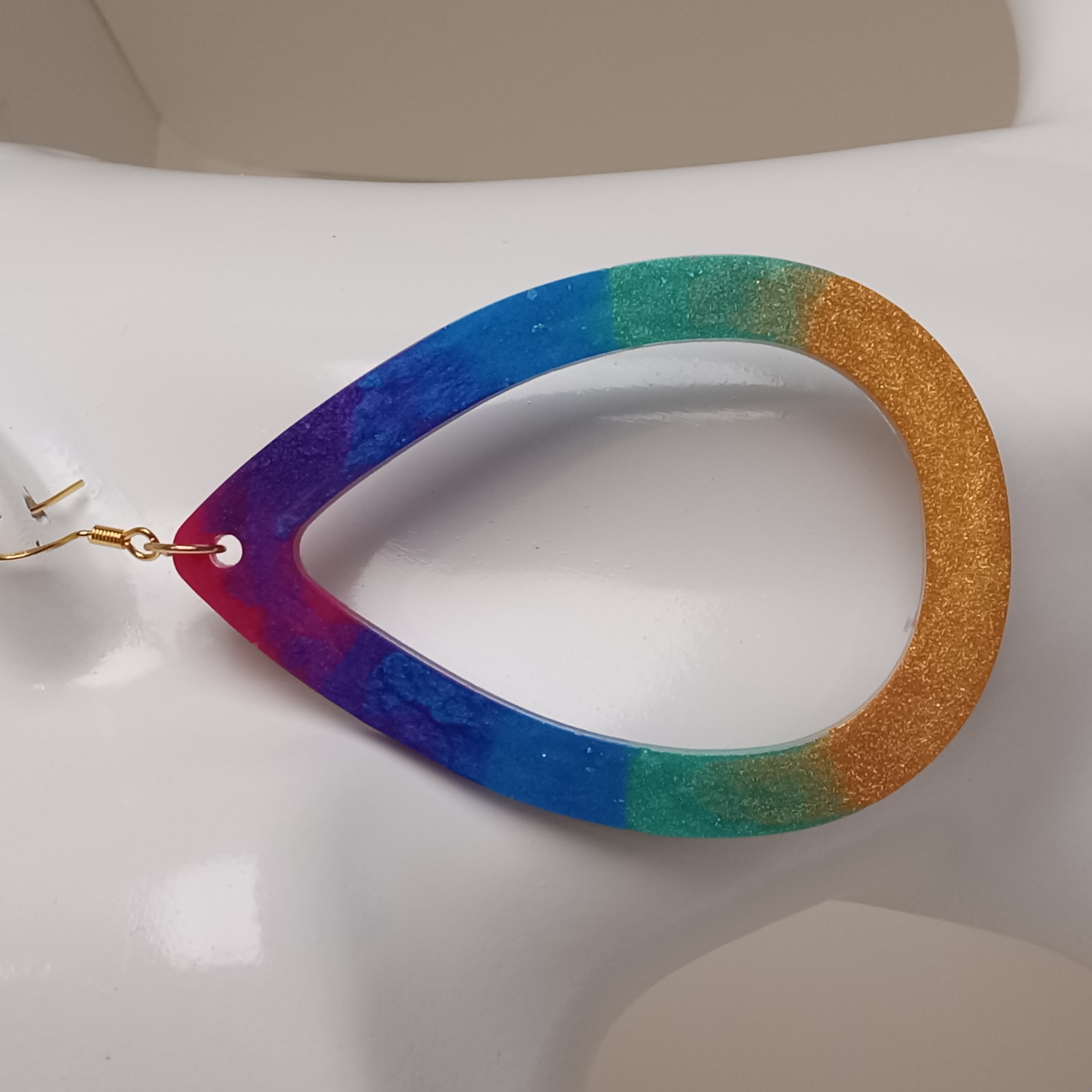 Rainbow Gradient Teardrop Earrings