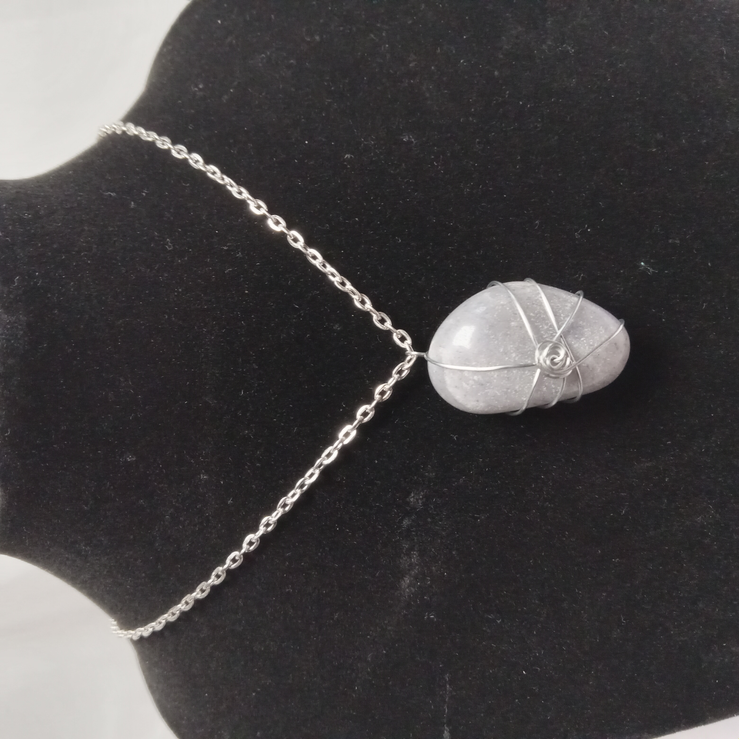 Wire Wrapped Blue Jasper Necklace