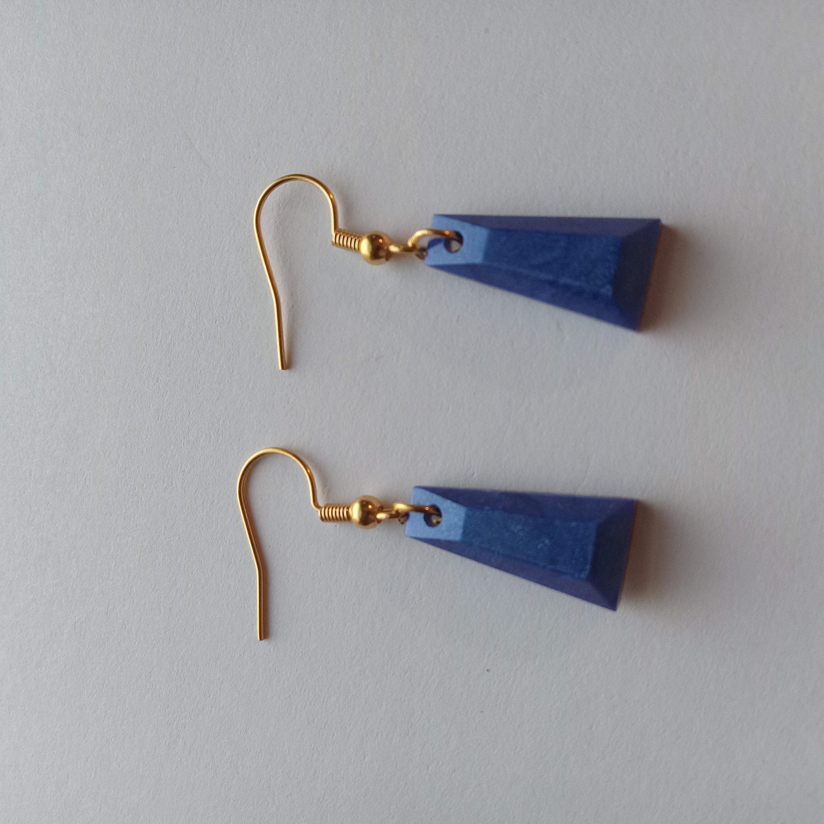 Geometric Blue Drop Earrings