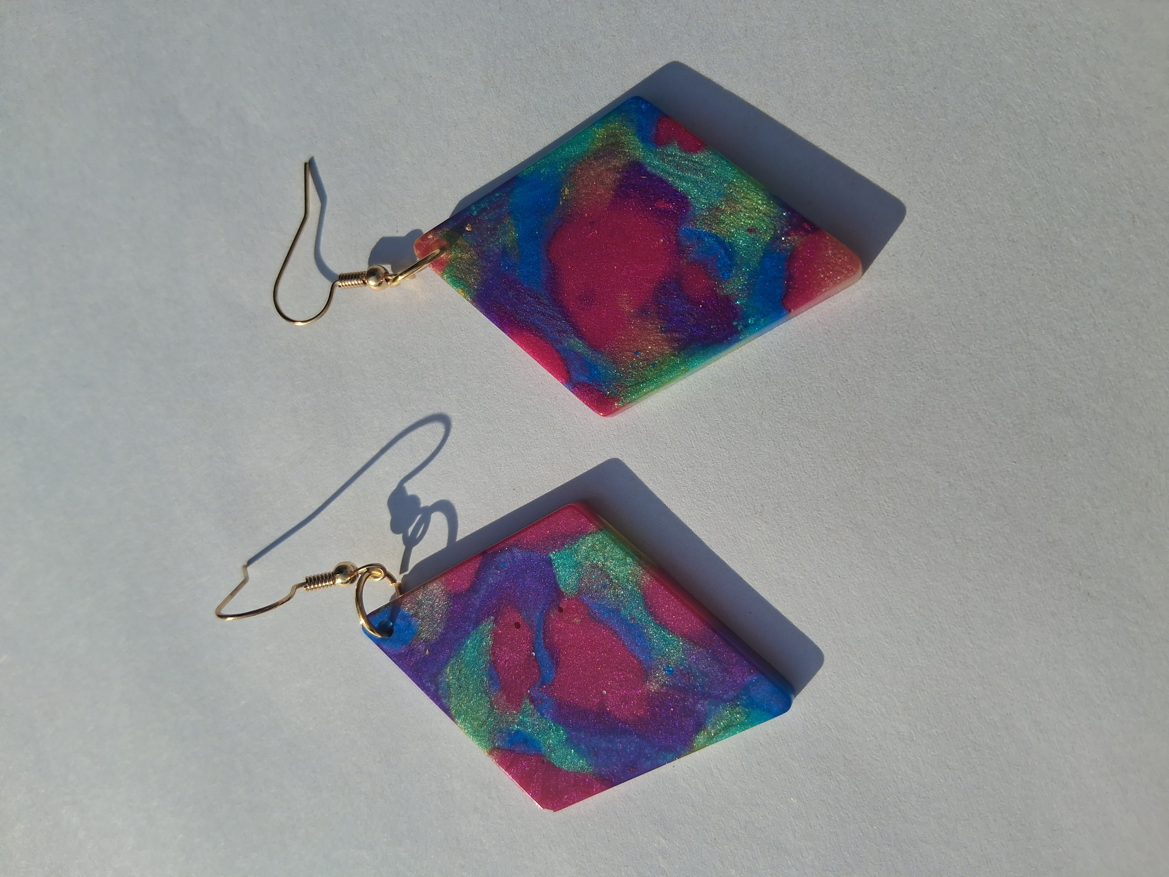 Color Splash Resin Earrings