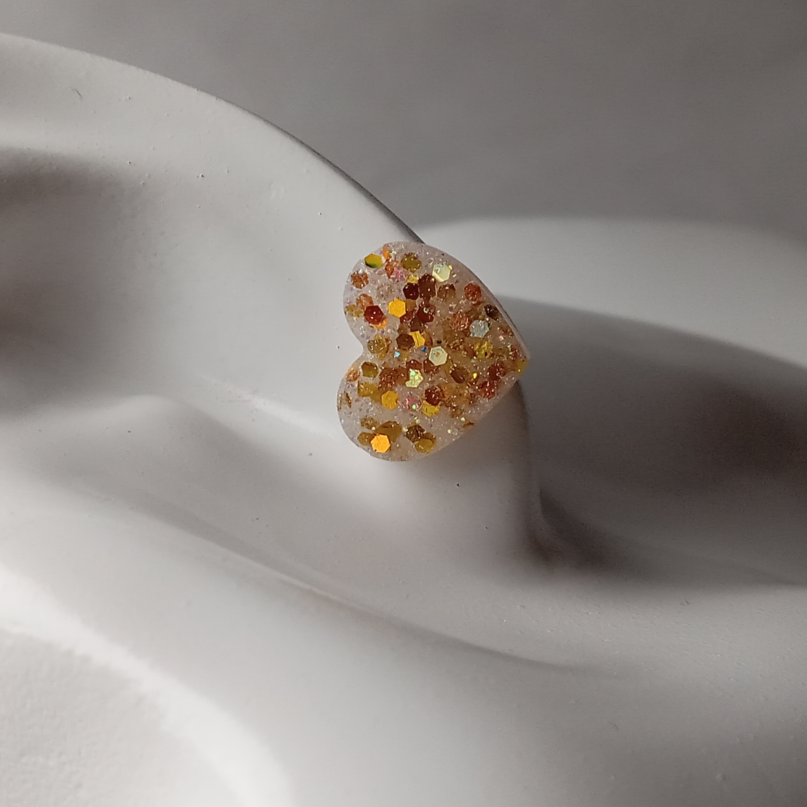 Glitter Heart Stud Earrings