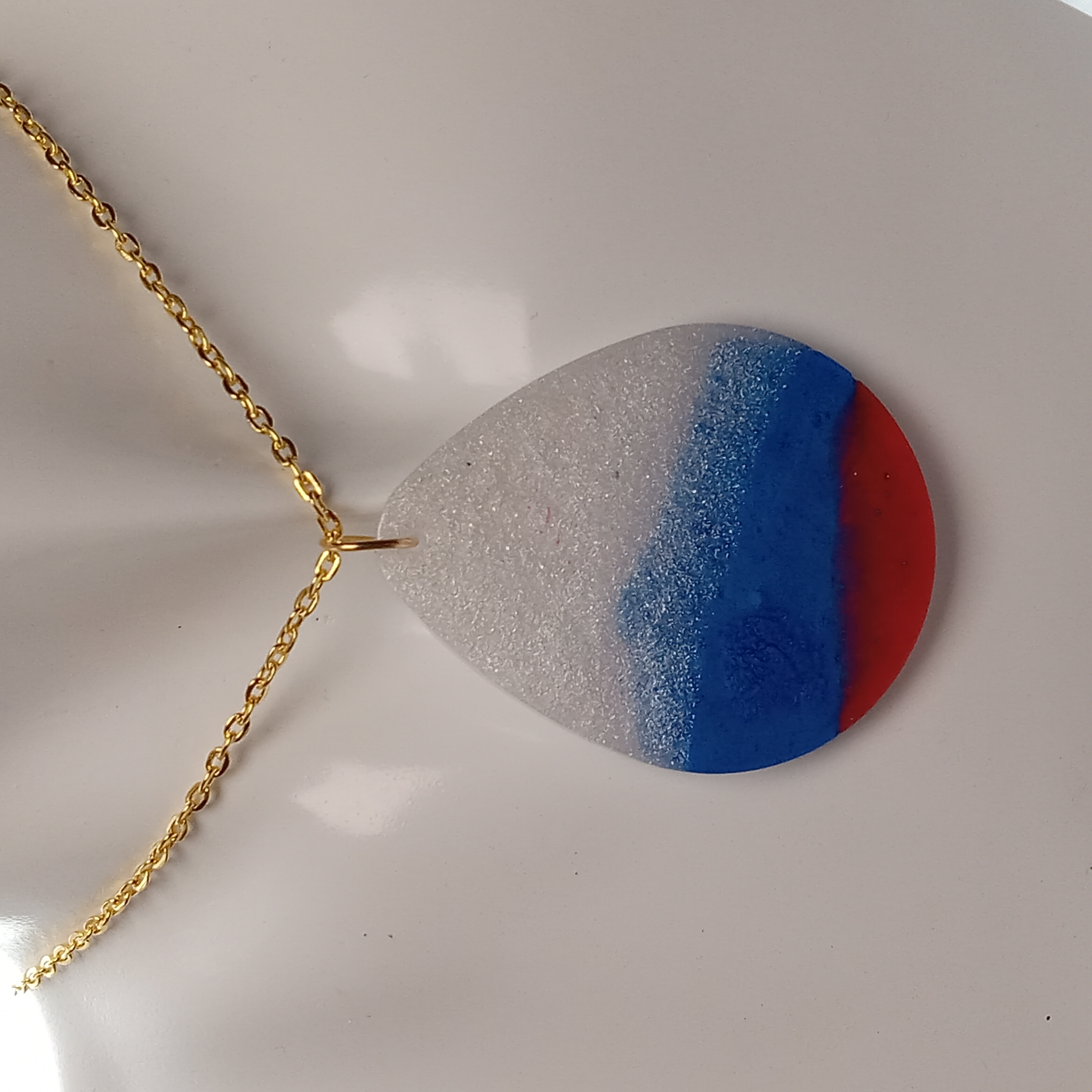 Tricolor Resin Teardrop Necklace