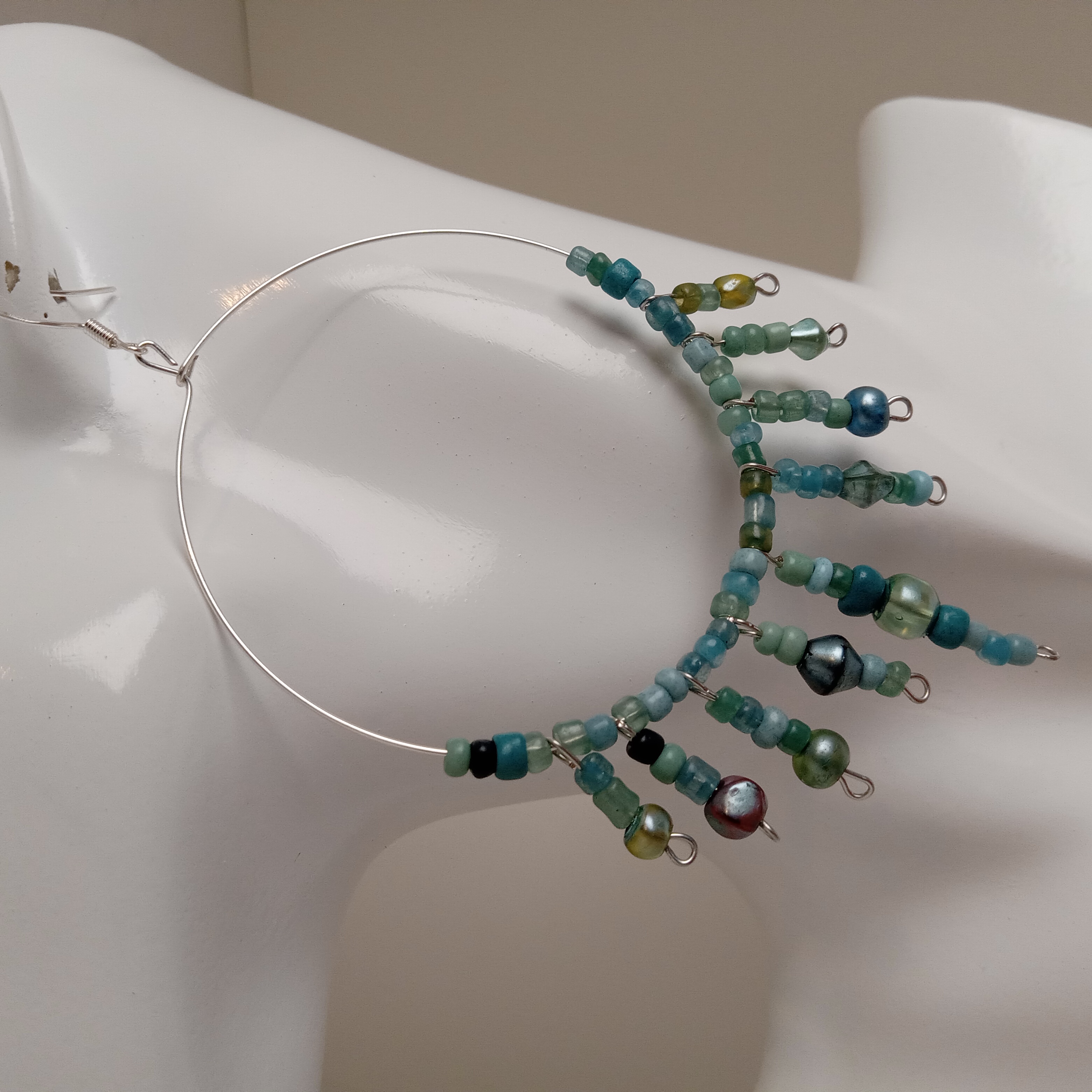 Boho Beaded Hoop Earrings
