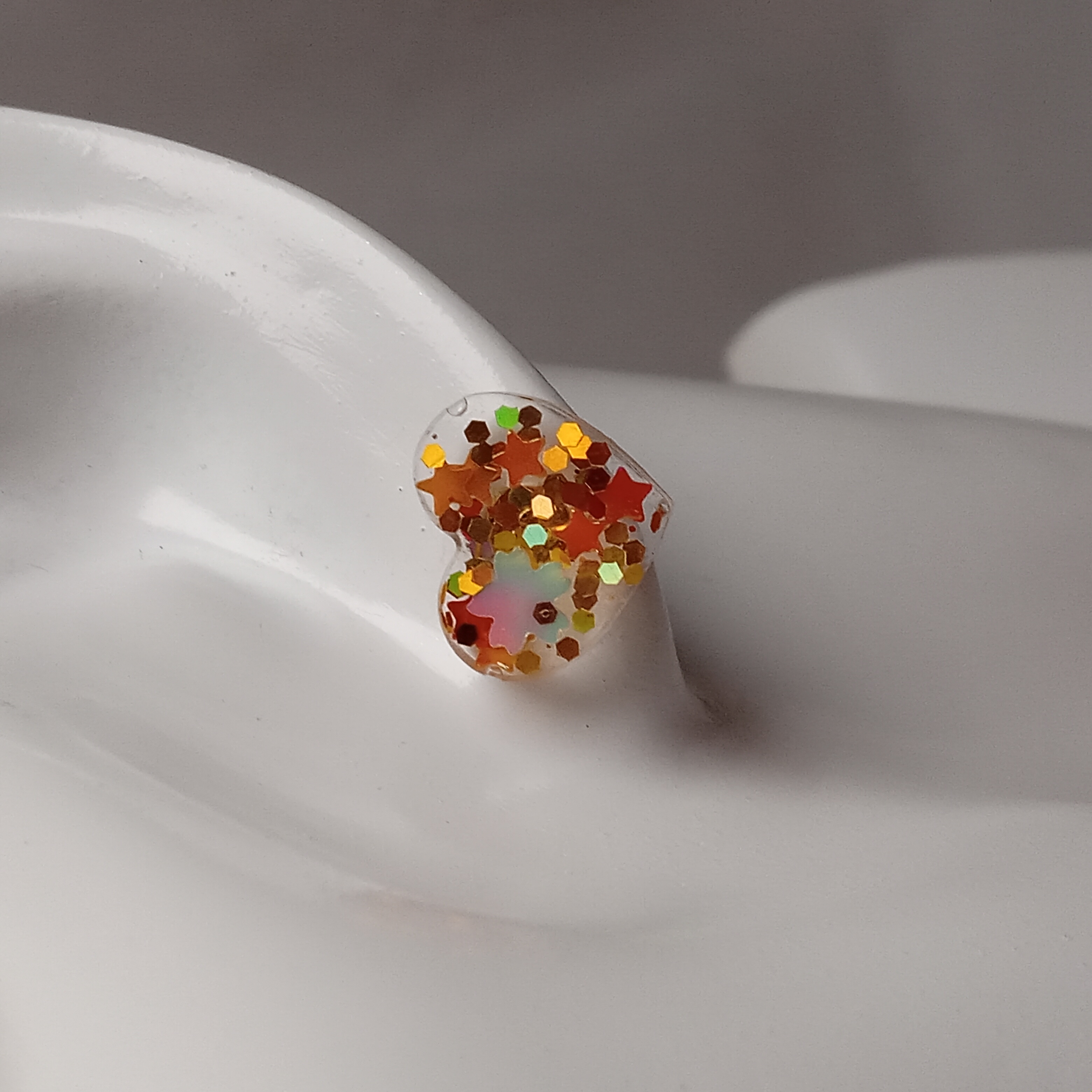 Heart Glitter Stud Earrings