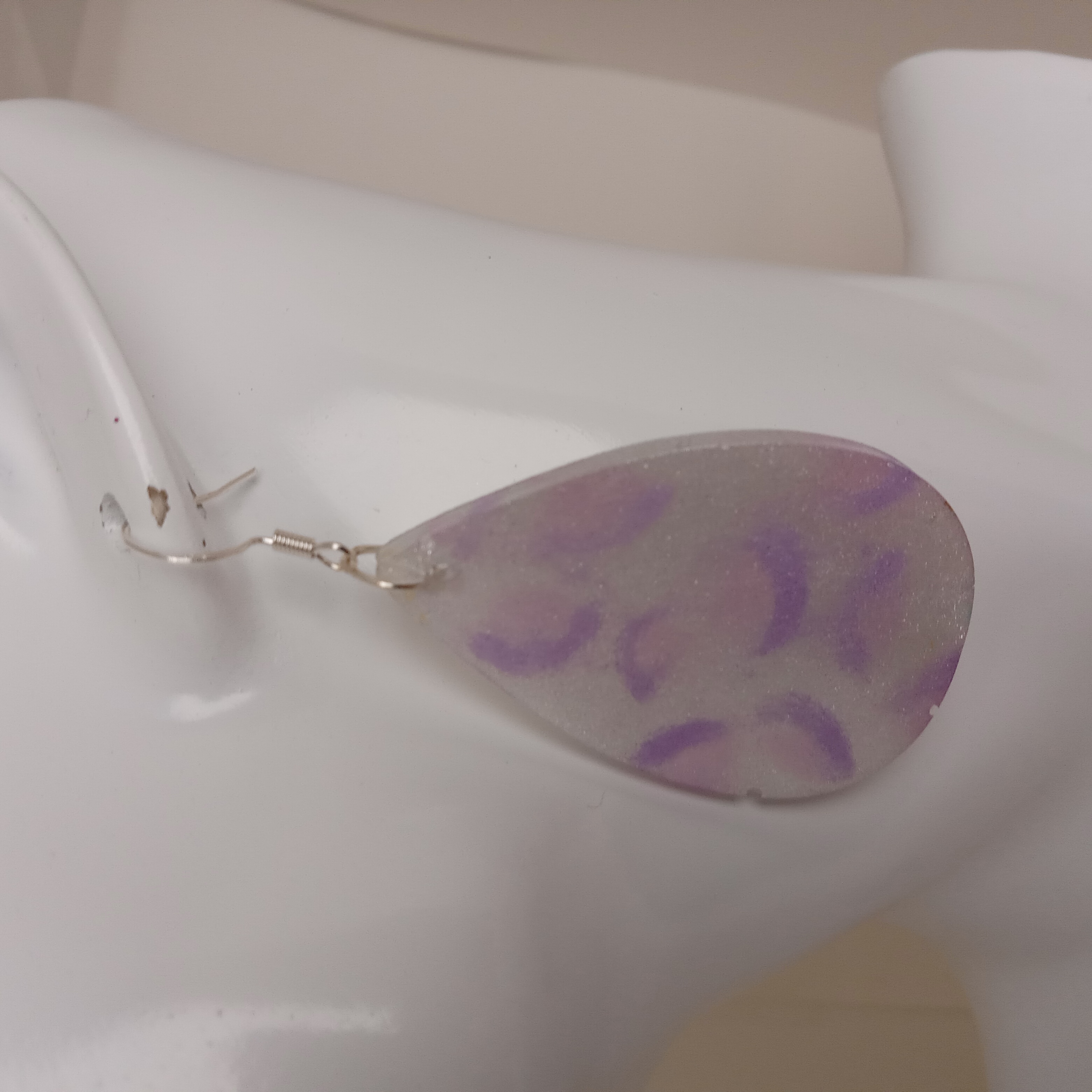 Purple Leopard Print Resin Earrings