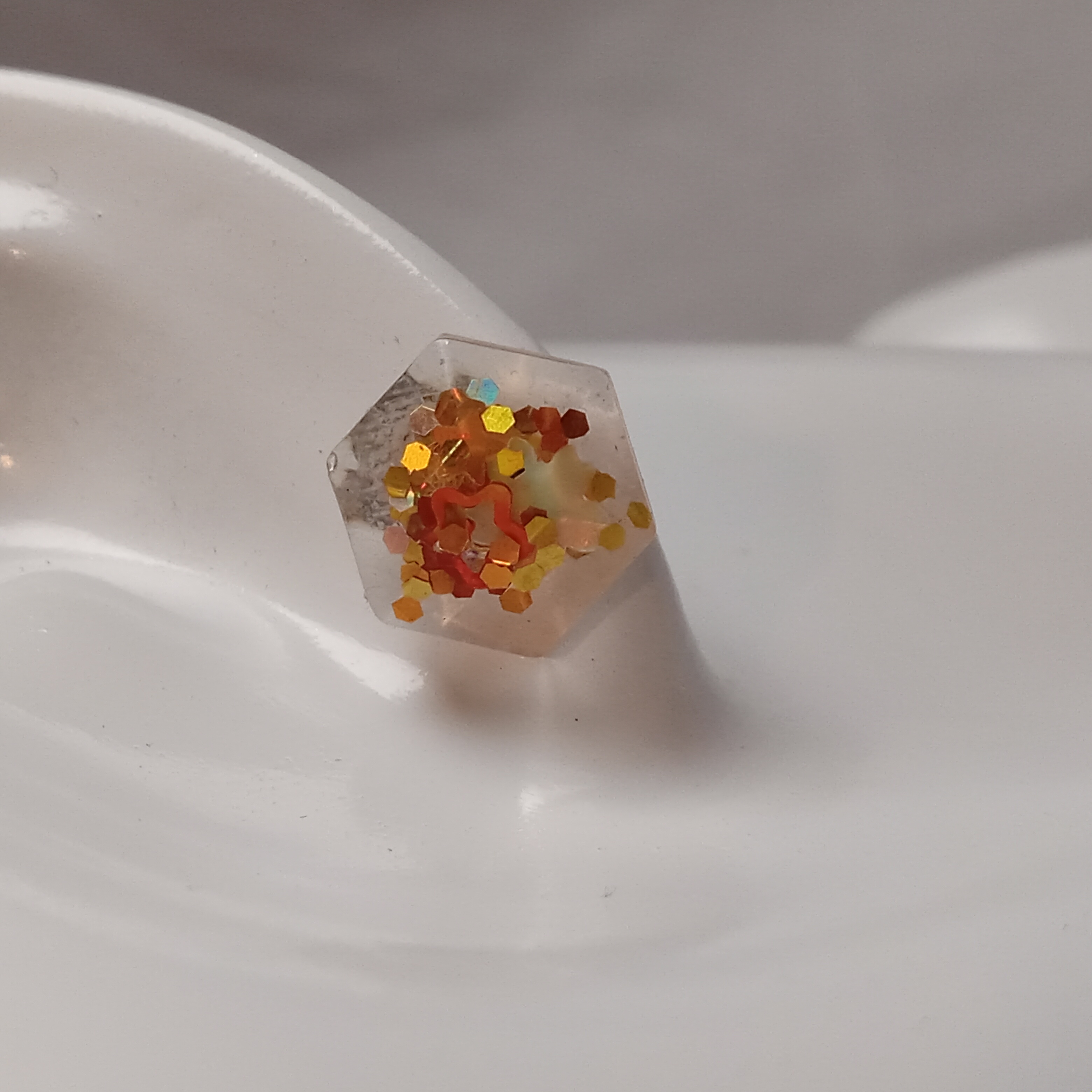 Hexagon Resin Stud Earrings