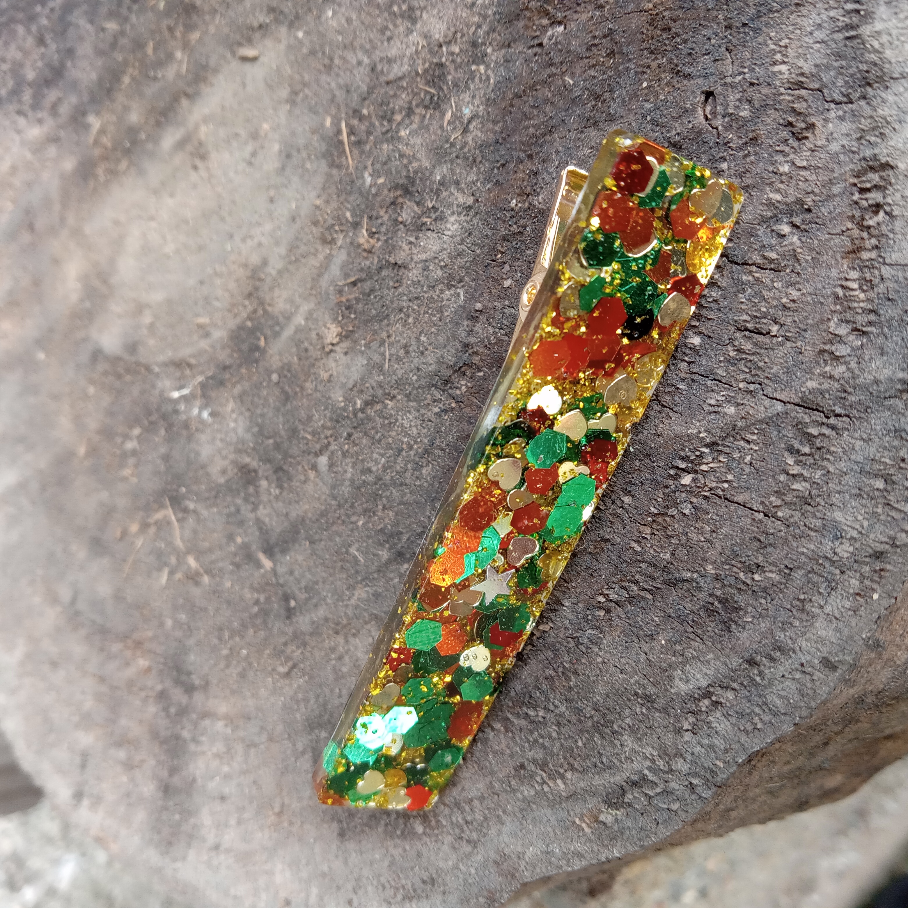 Glitter Resin Hair Clip