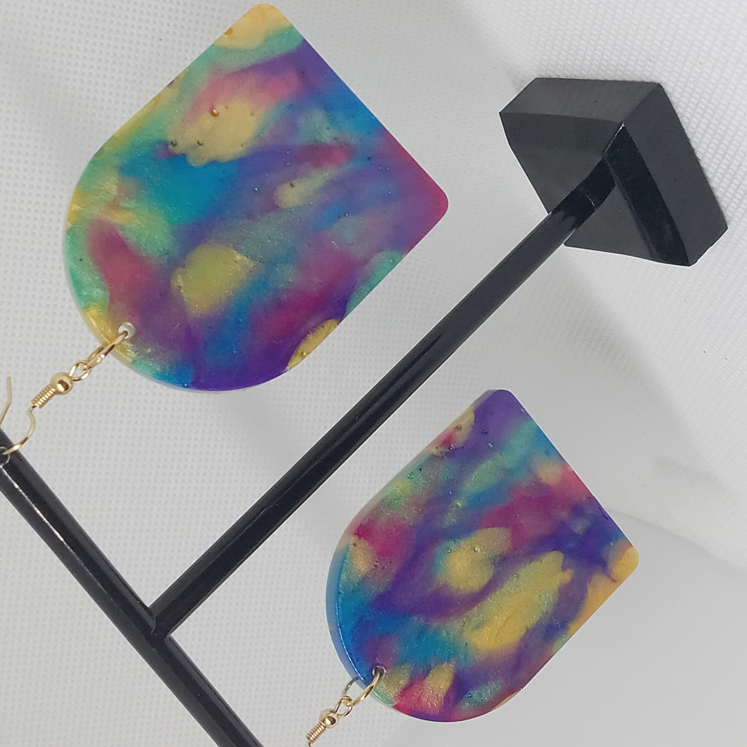 Rainbow Resin Earrings