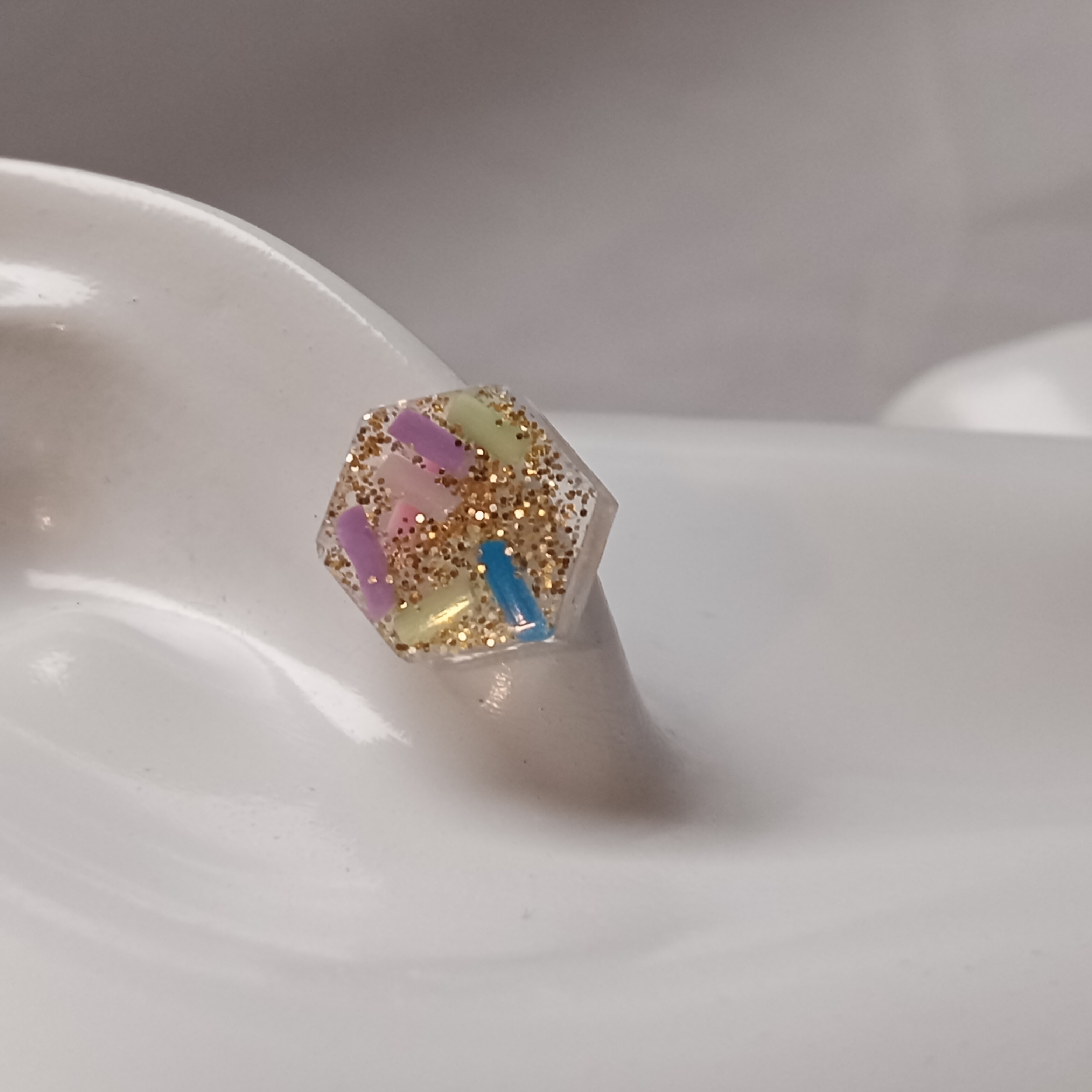 Hexagonal Resin Earrings 