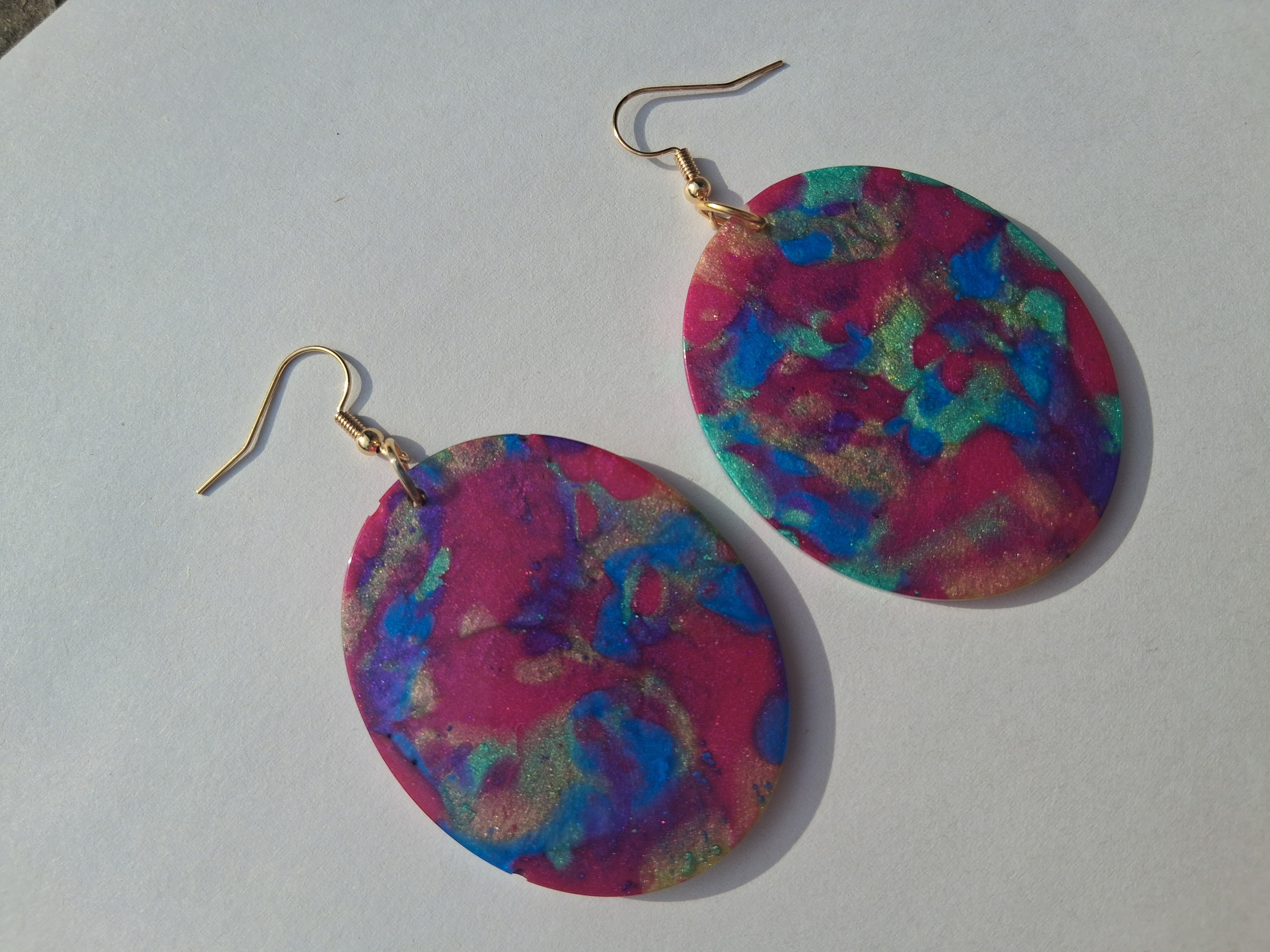 Colorful Oval Dangle Earrings