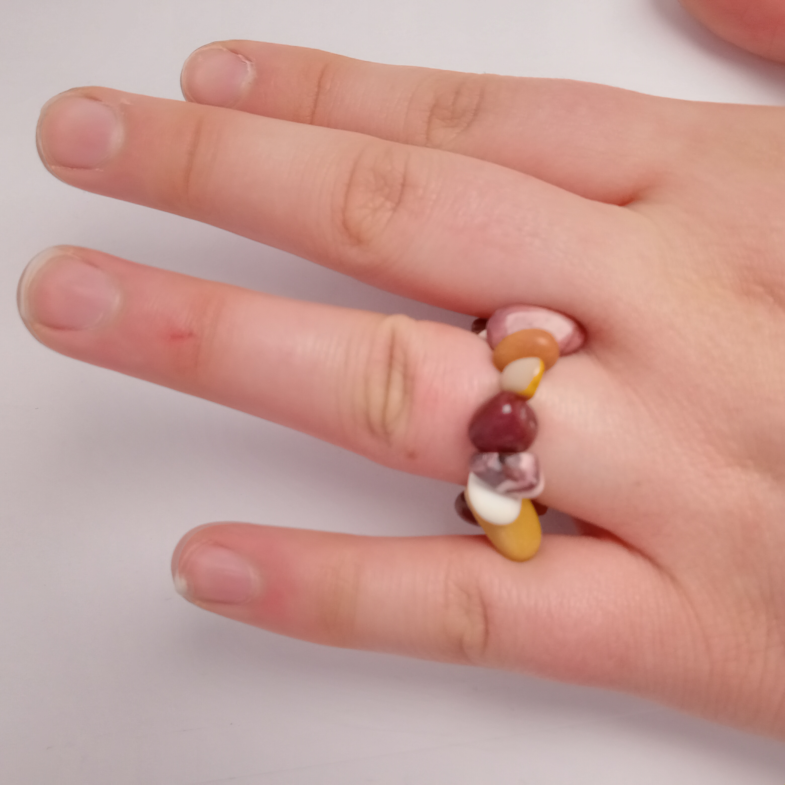 Colorful Mookanite Beaded Ring