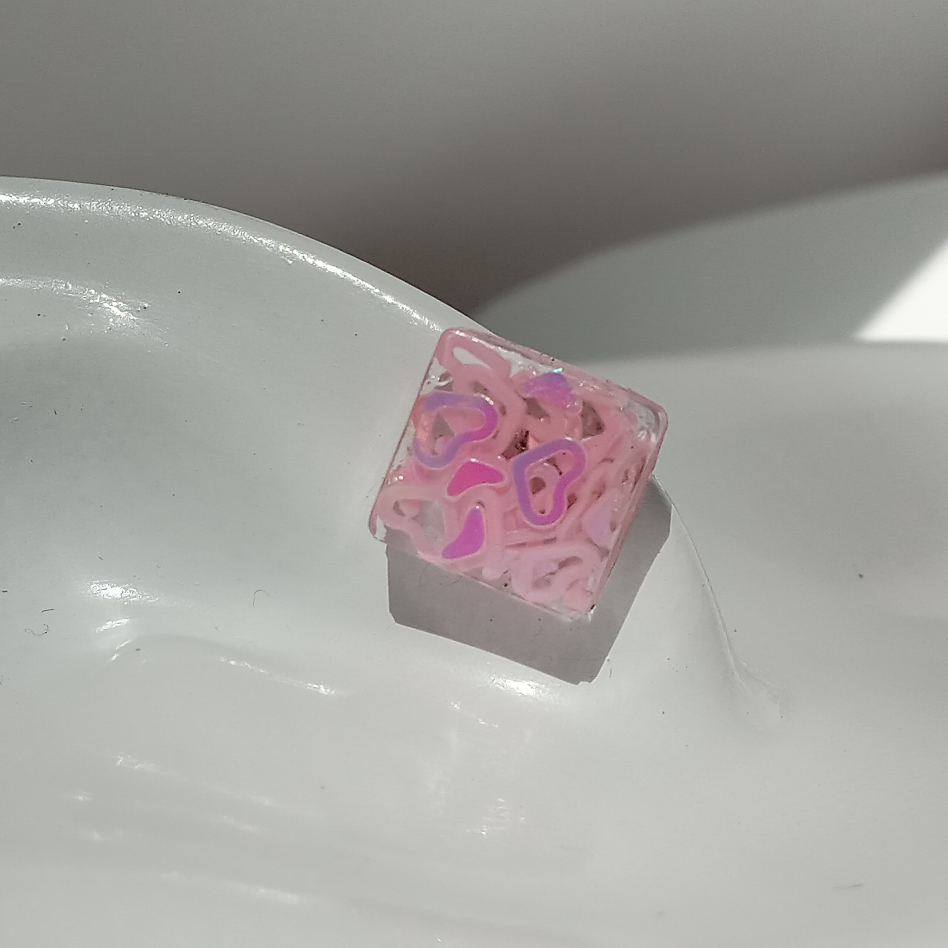 Pink Resin Stud Earrings 