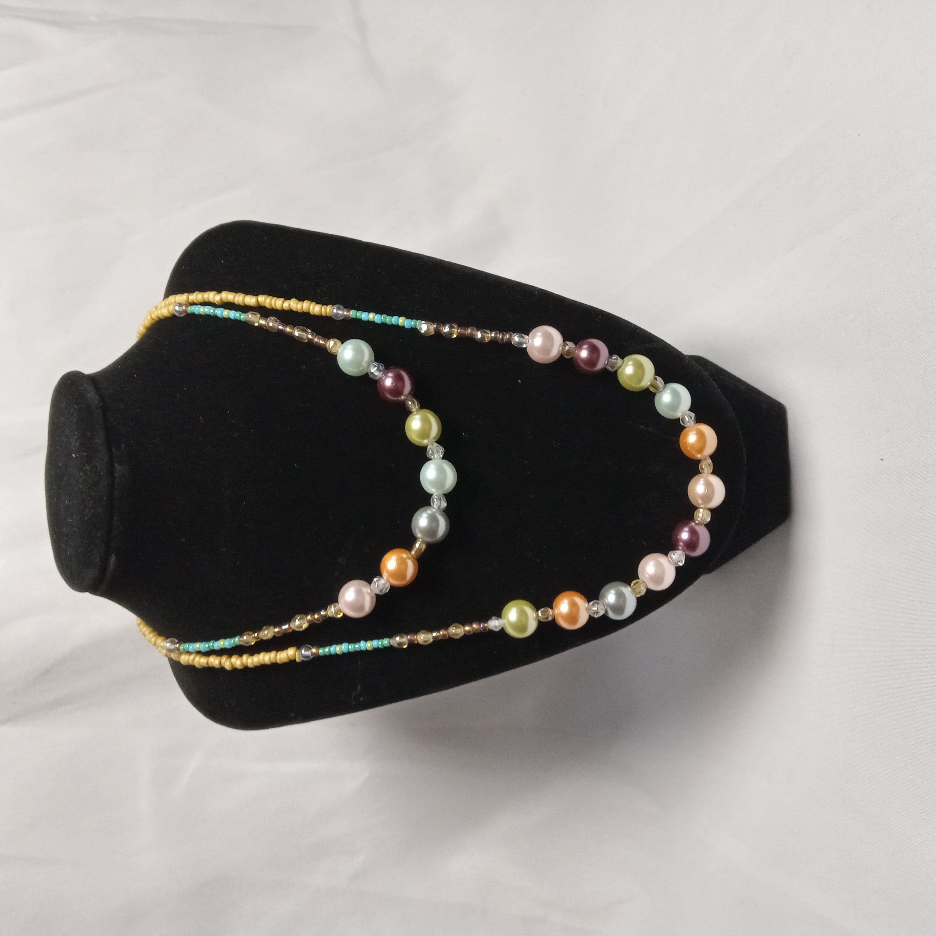 Colorful Faux Pearl Bead Necklace