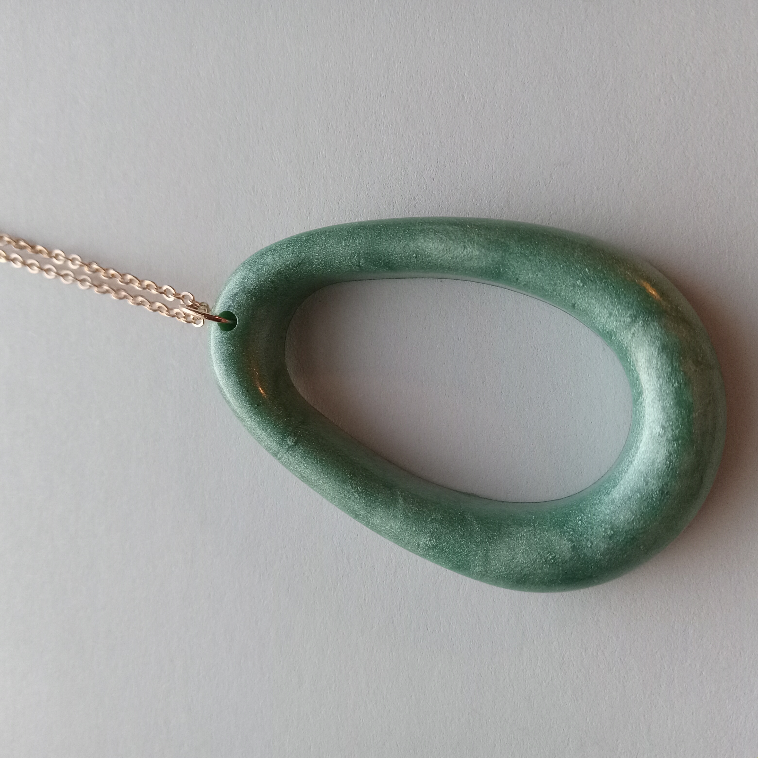 Green Resin Pendant Necklace