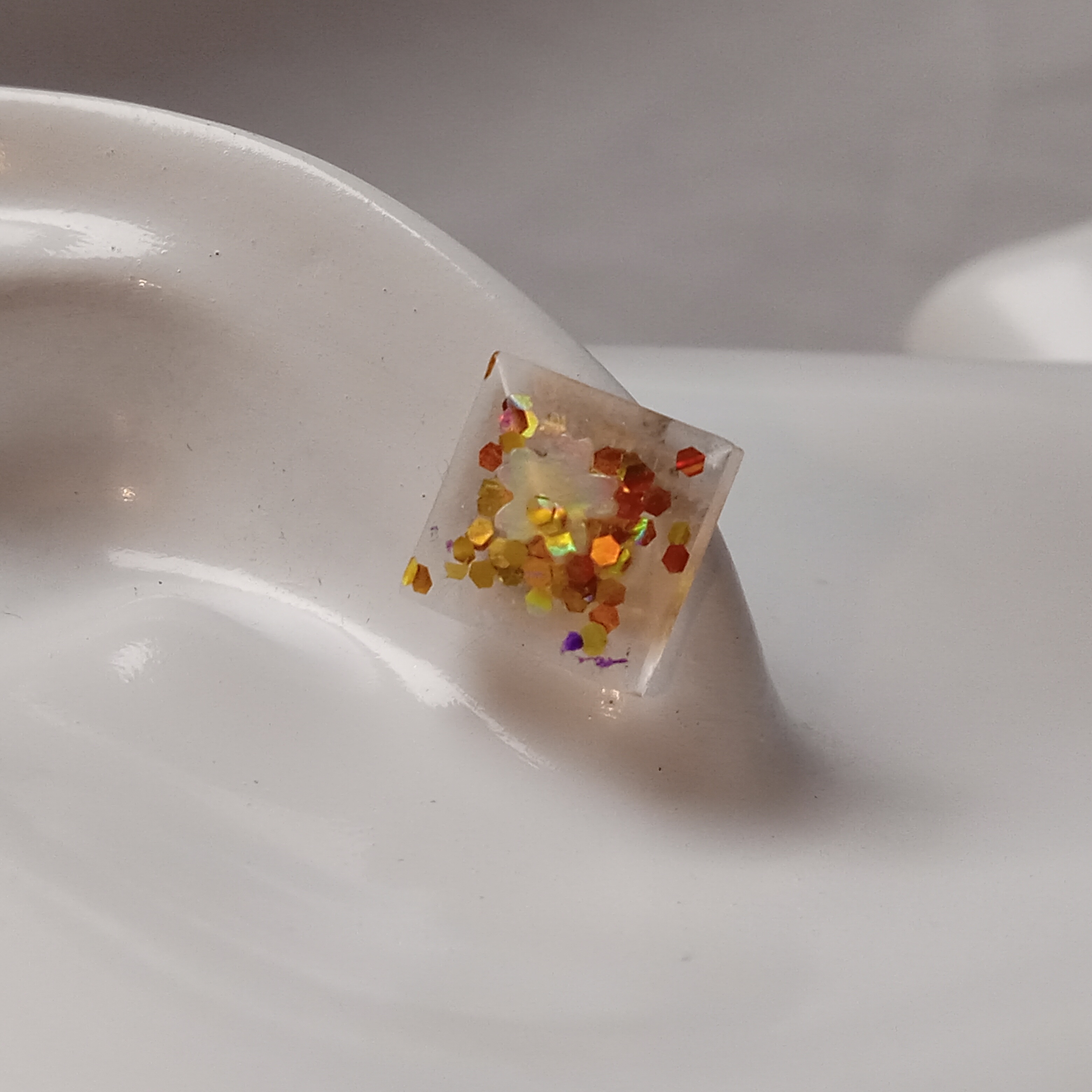 Resin Glitter Stud Earrings