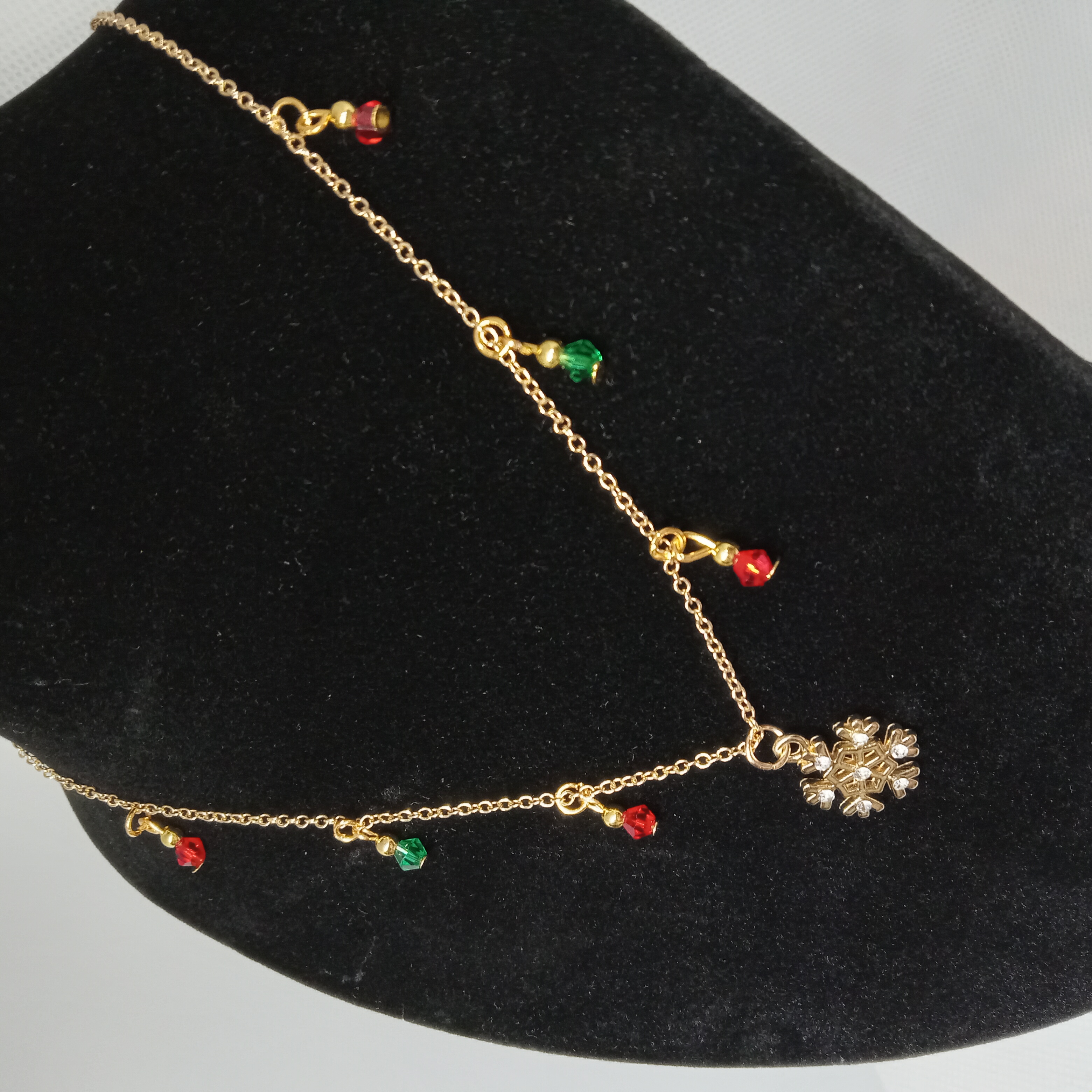 Gold Plated Snowflake Charm Necklace