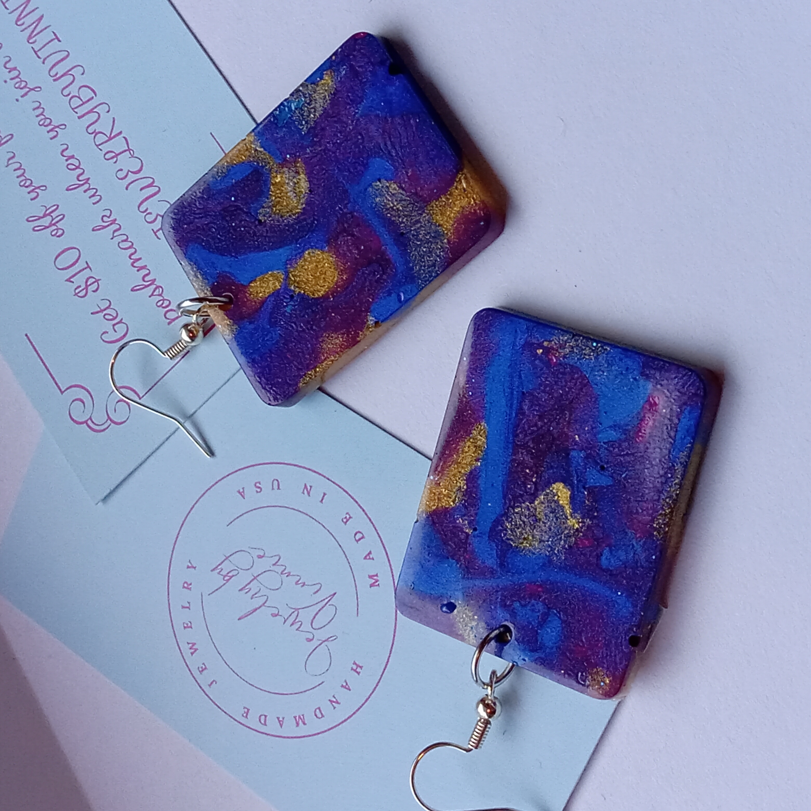 Colorful Abstract Rectangle Earrings