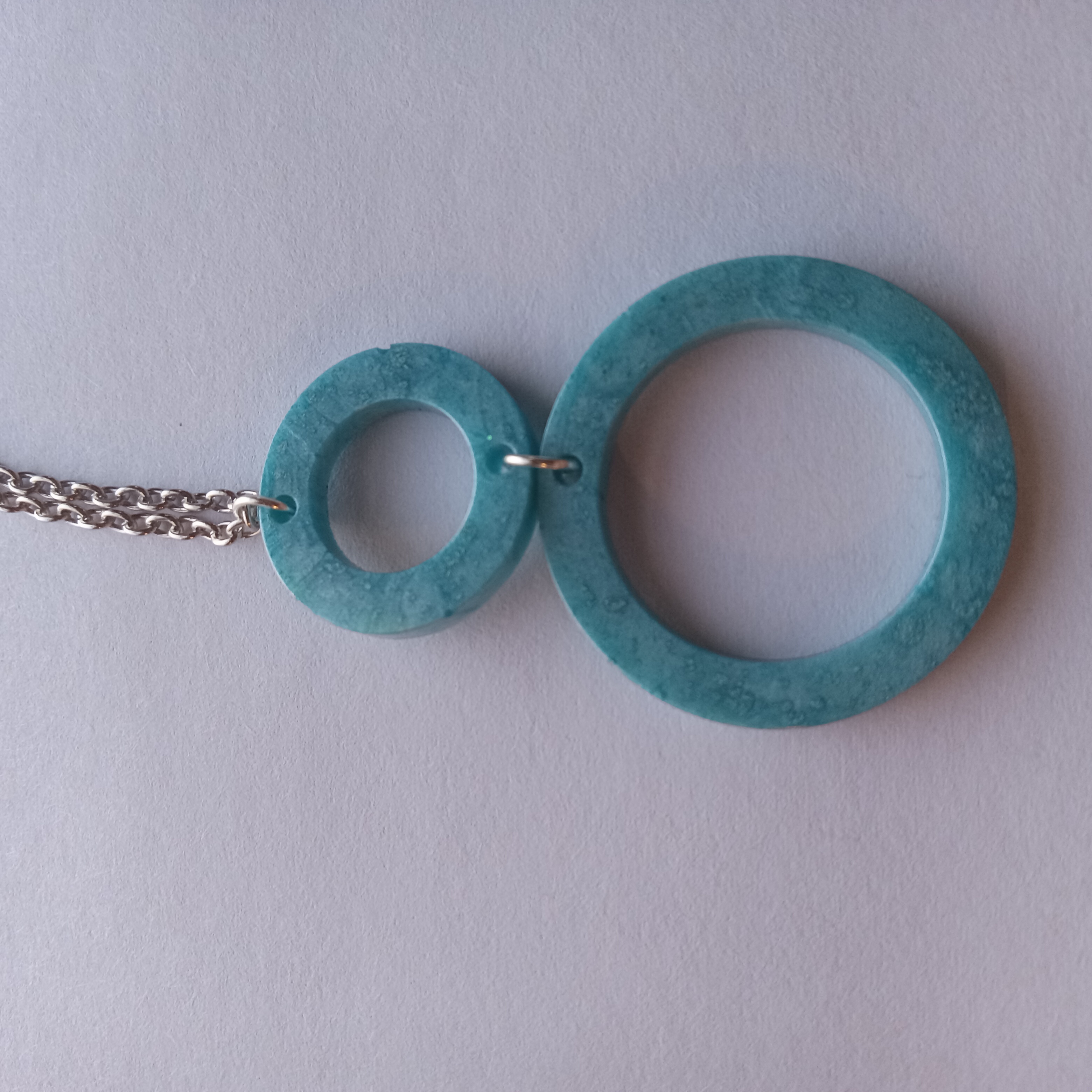 Blue Double Circle Necklace